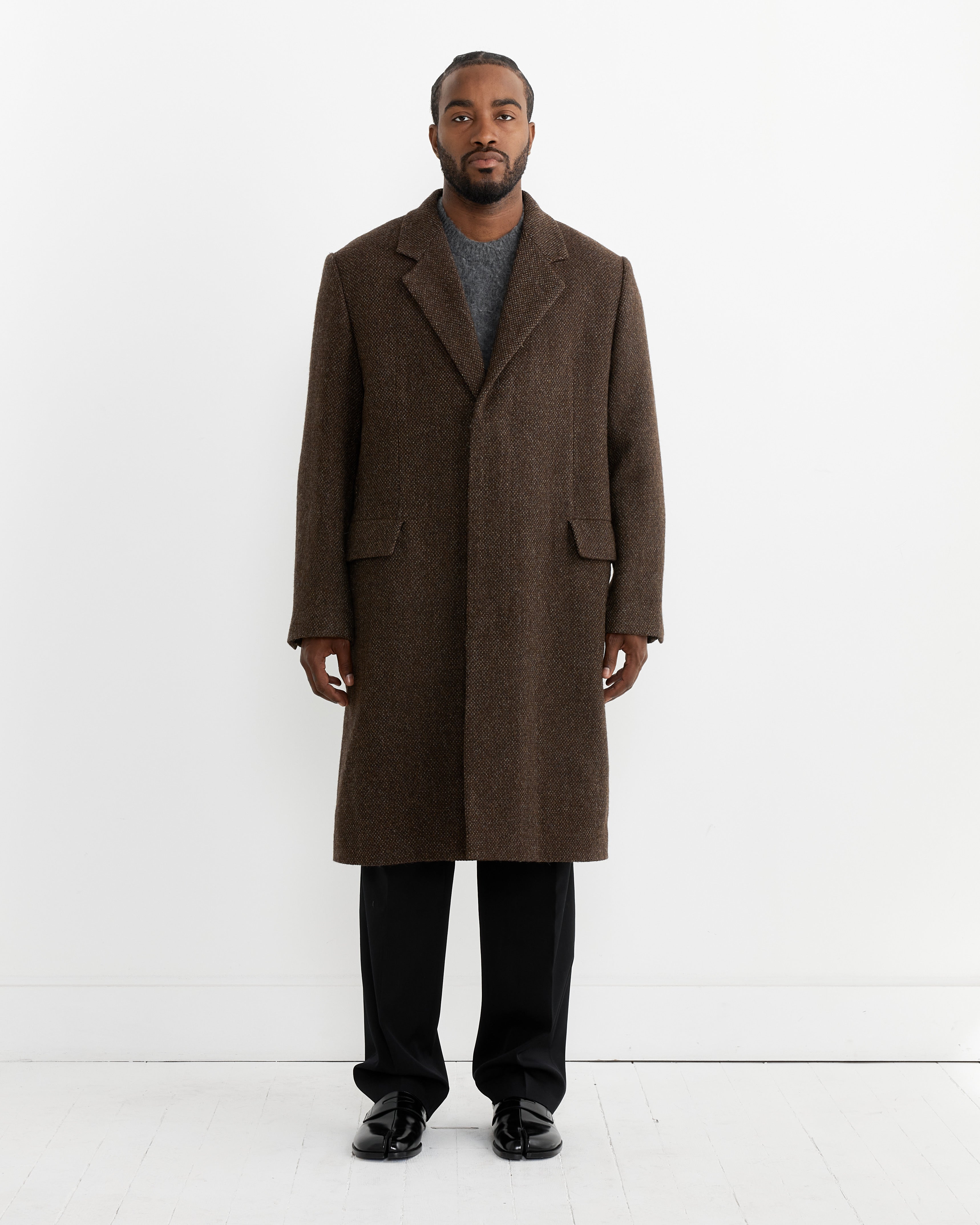 Auralee Lama Wool Chesterfield Coat Brown - Brown / 4 (262800)