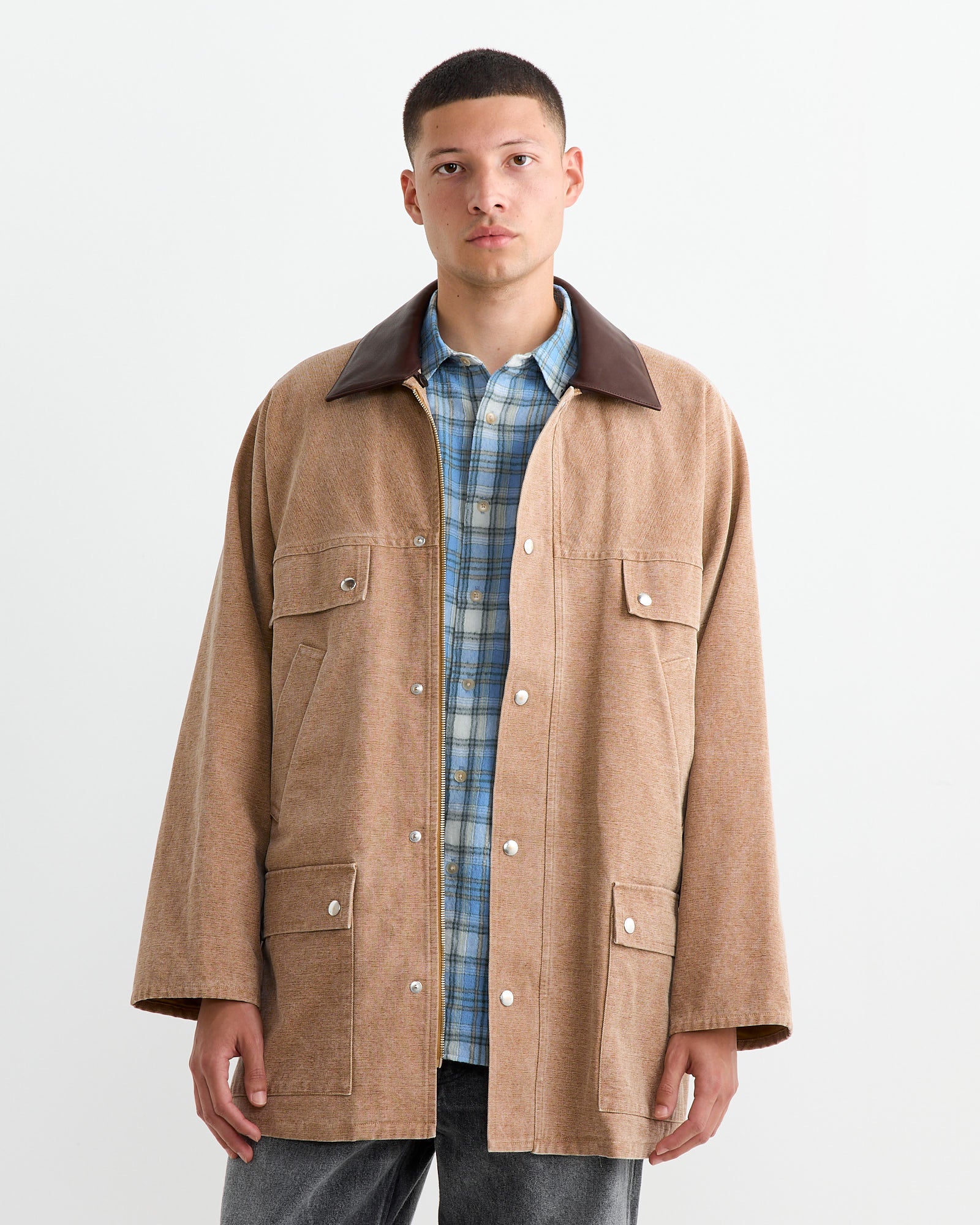 Auralee Canvas Hunting Blouson Light Brown - Light Brown / 4 (262840)