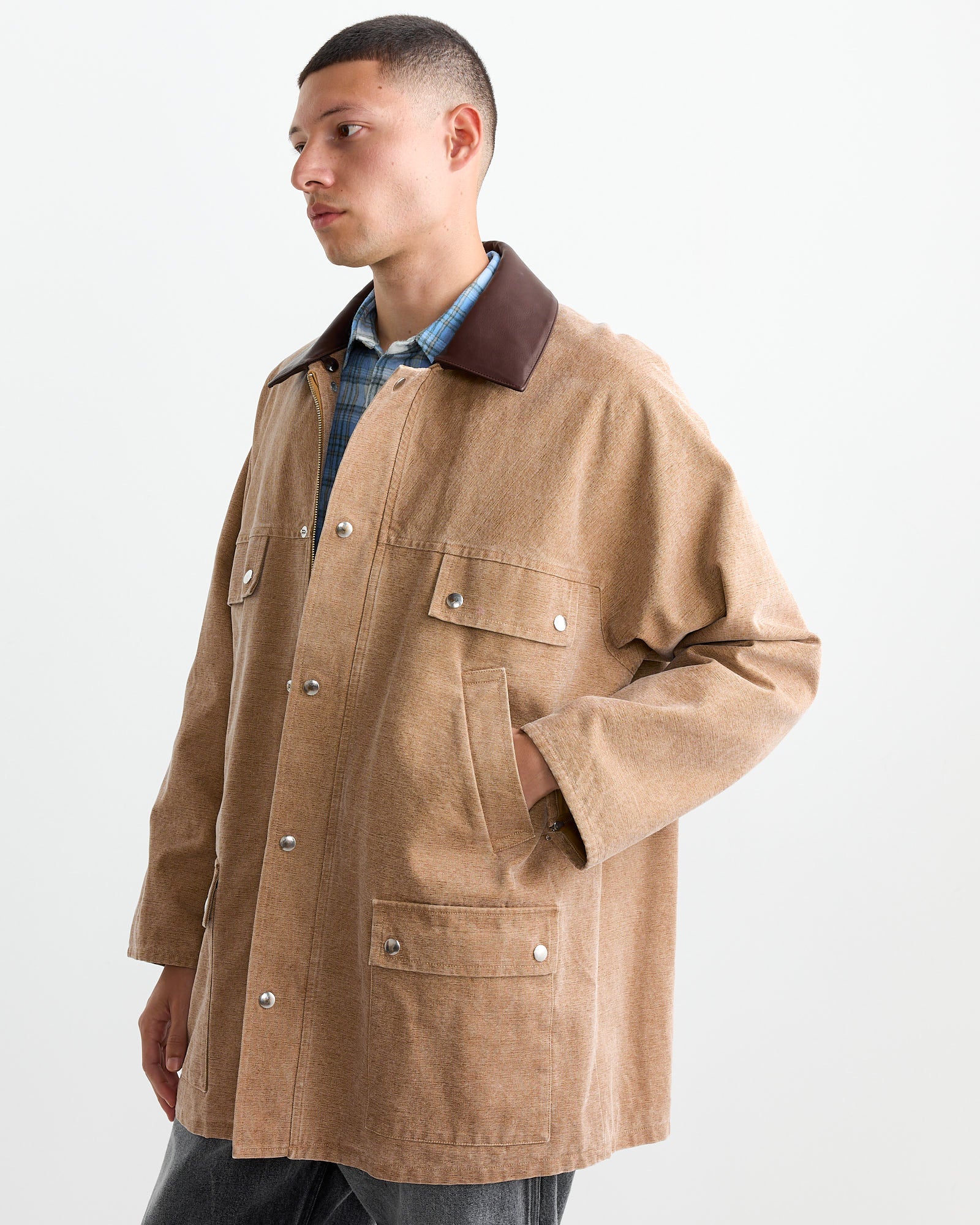 Auralee Canvas Hunting Blouson Light Brown - Light Brown / 4 (262840)