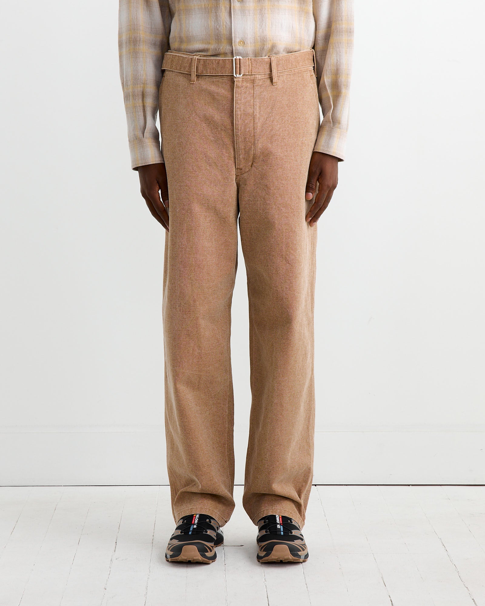 Canvas Belted Pant in Light Brown