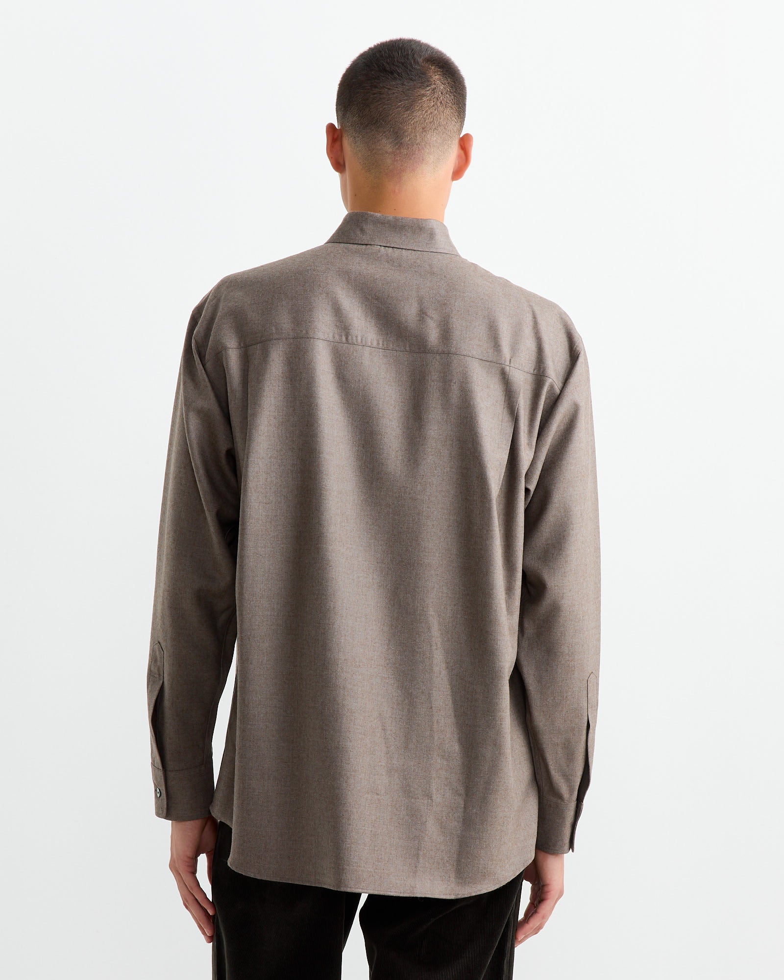 Super Light Wool Shirt in Top Brown