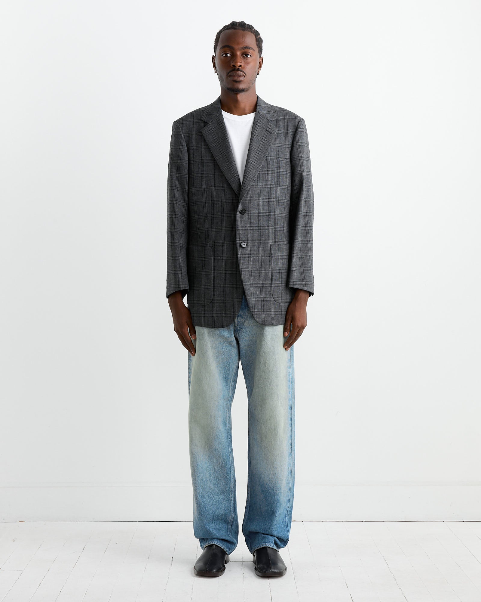 Bluefaced Wool Check Jacket in Charcoal