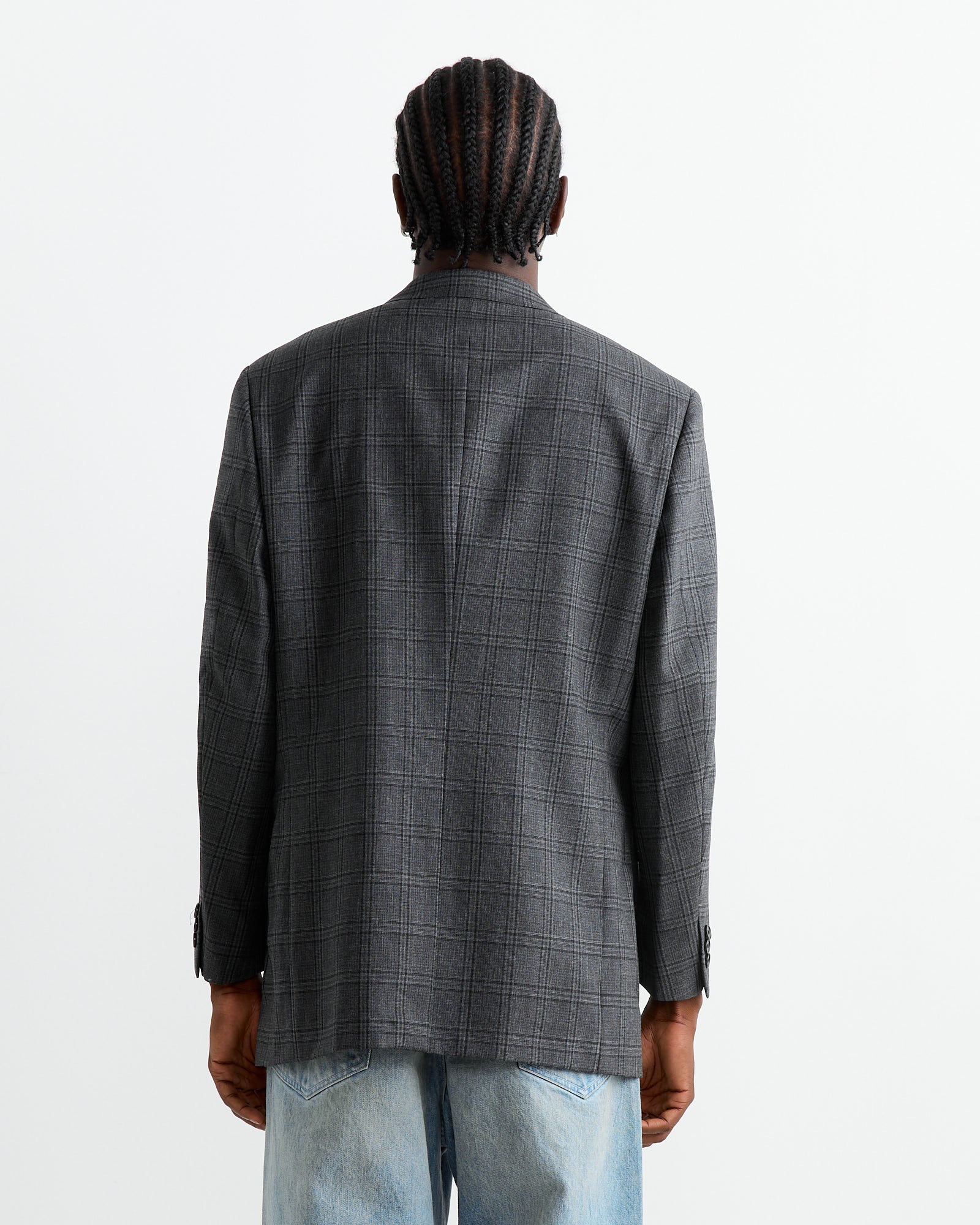 Bluefaced Wool Check Jacket in Charcoal