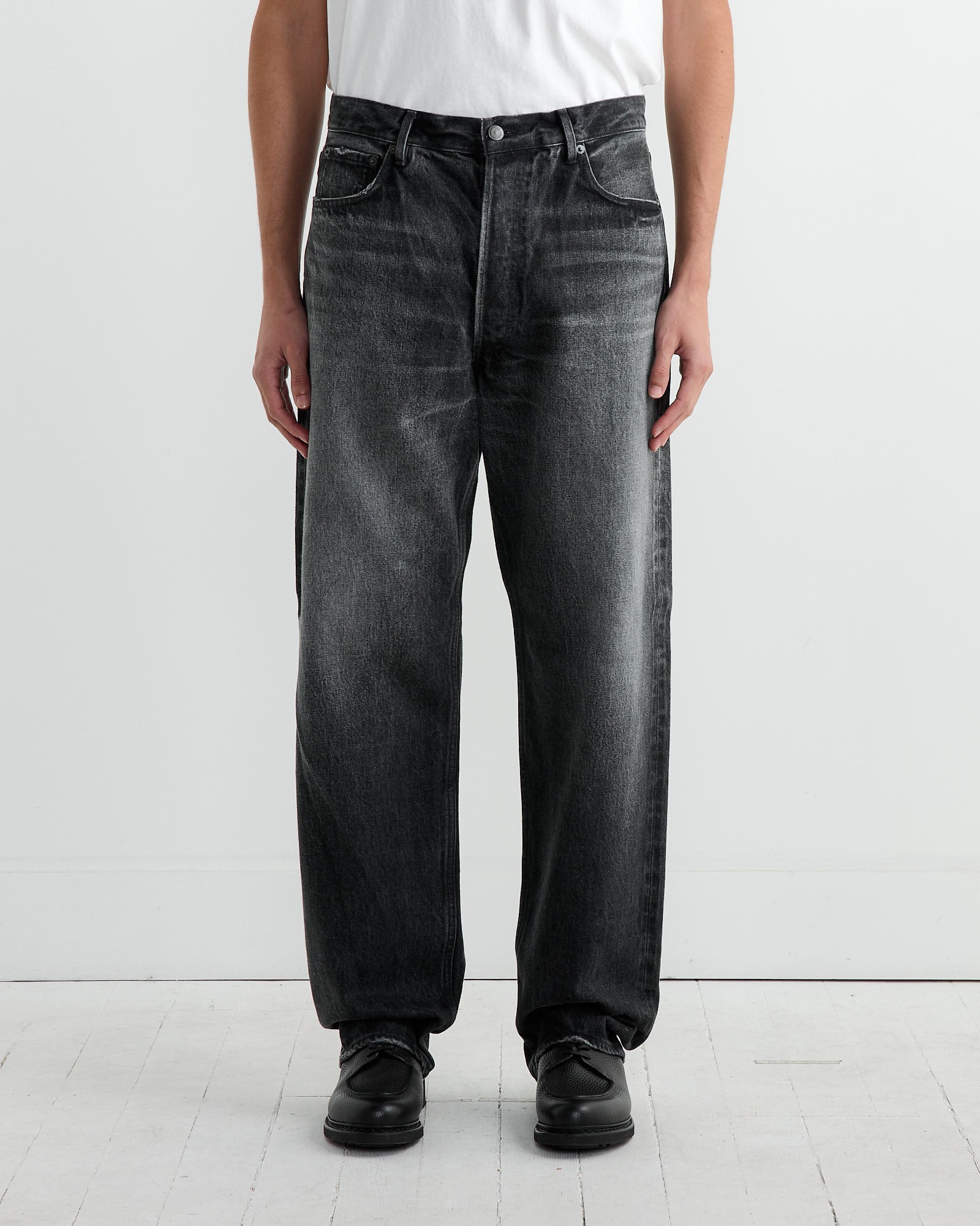 Selvedge Heavy Denim Wide Pant in Faded Black - Faded Black / 5 (262915)