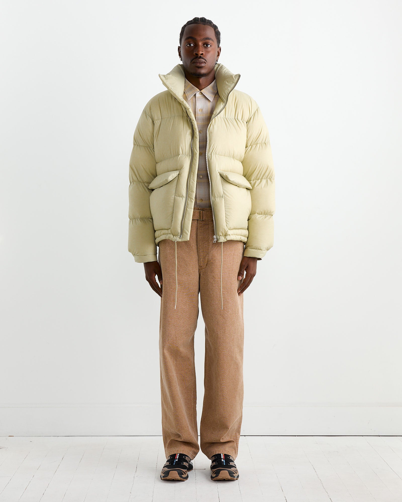 Nylon Ripstop Down Blouson in Light Khaki