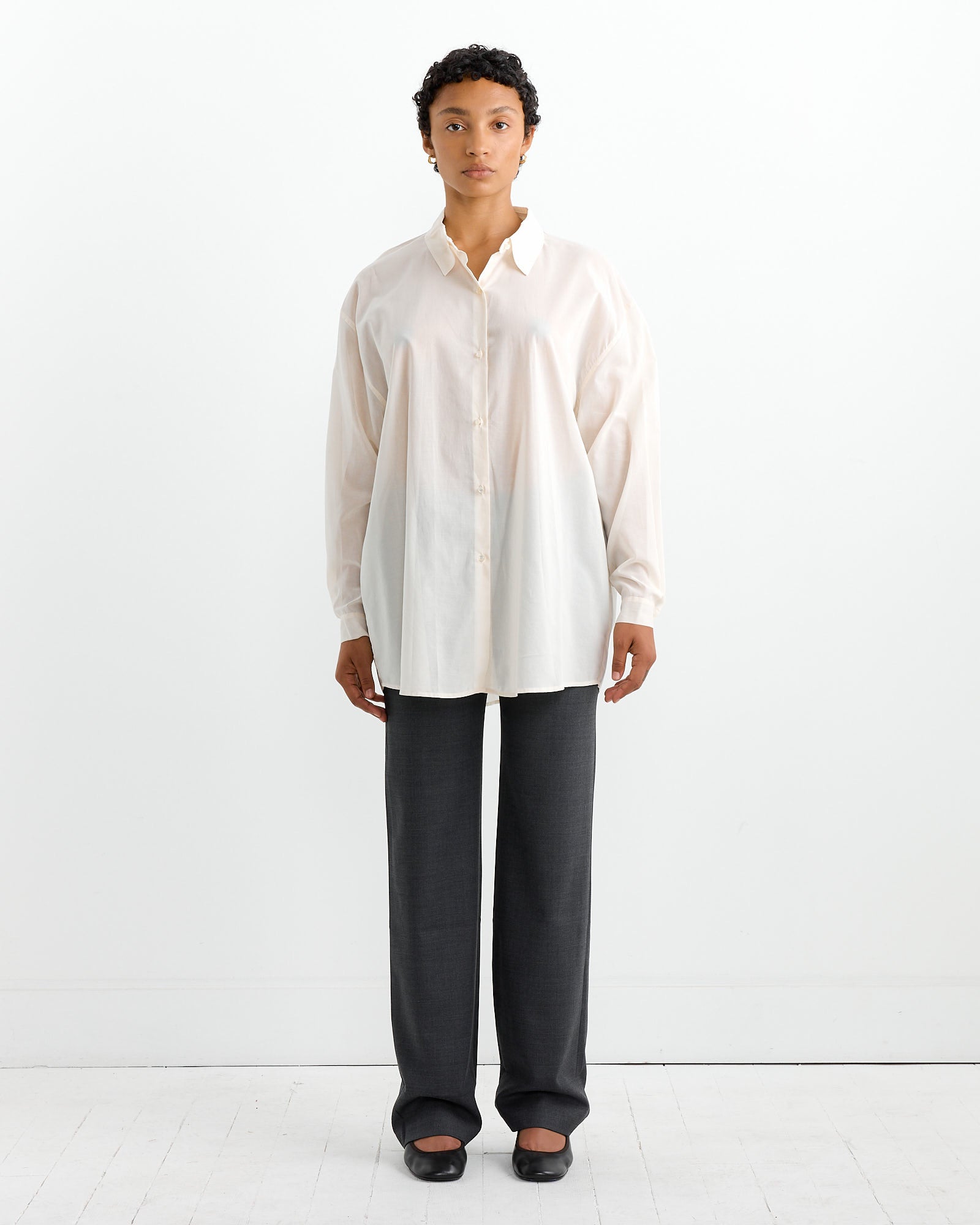 Sheer Cotton Classic Shirt Ecru - Ecru / 1 (262936)