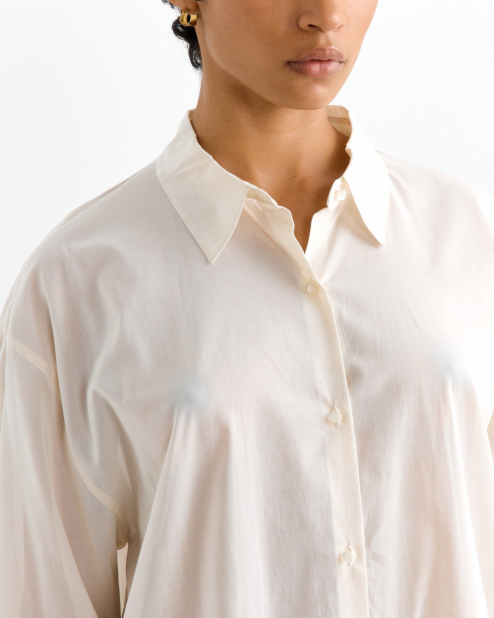 Sheer Cotton Classic Shirt Ecru - Ecru / 1 (262936)