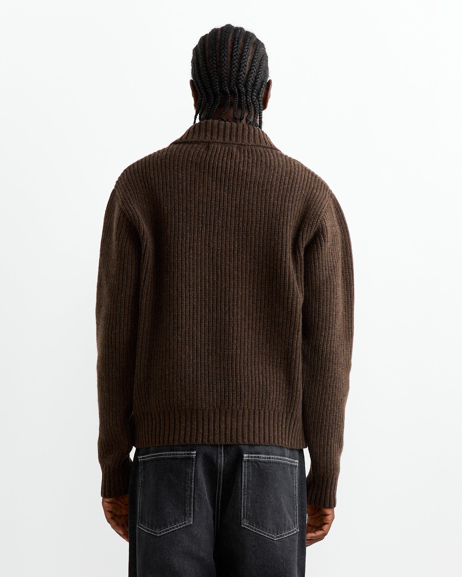 mfpen Collar Sweater Dark Brown - Dark Brown / S (263036)