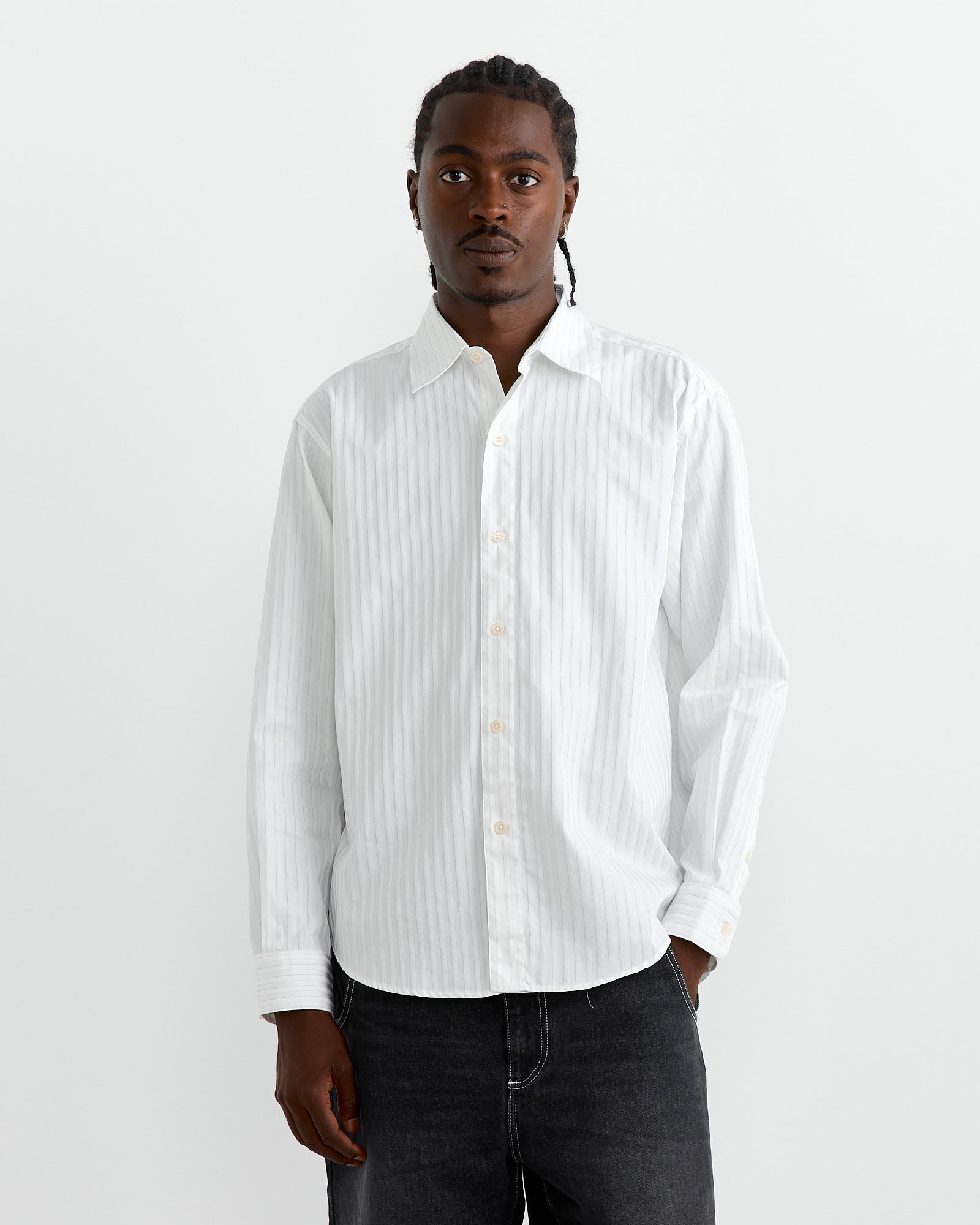 mfpen Common Shirt Fancy White Stripe - Fancy White Stripe / S (263040)