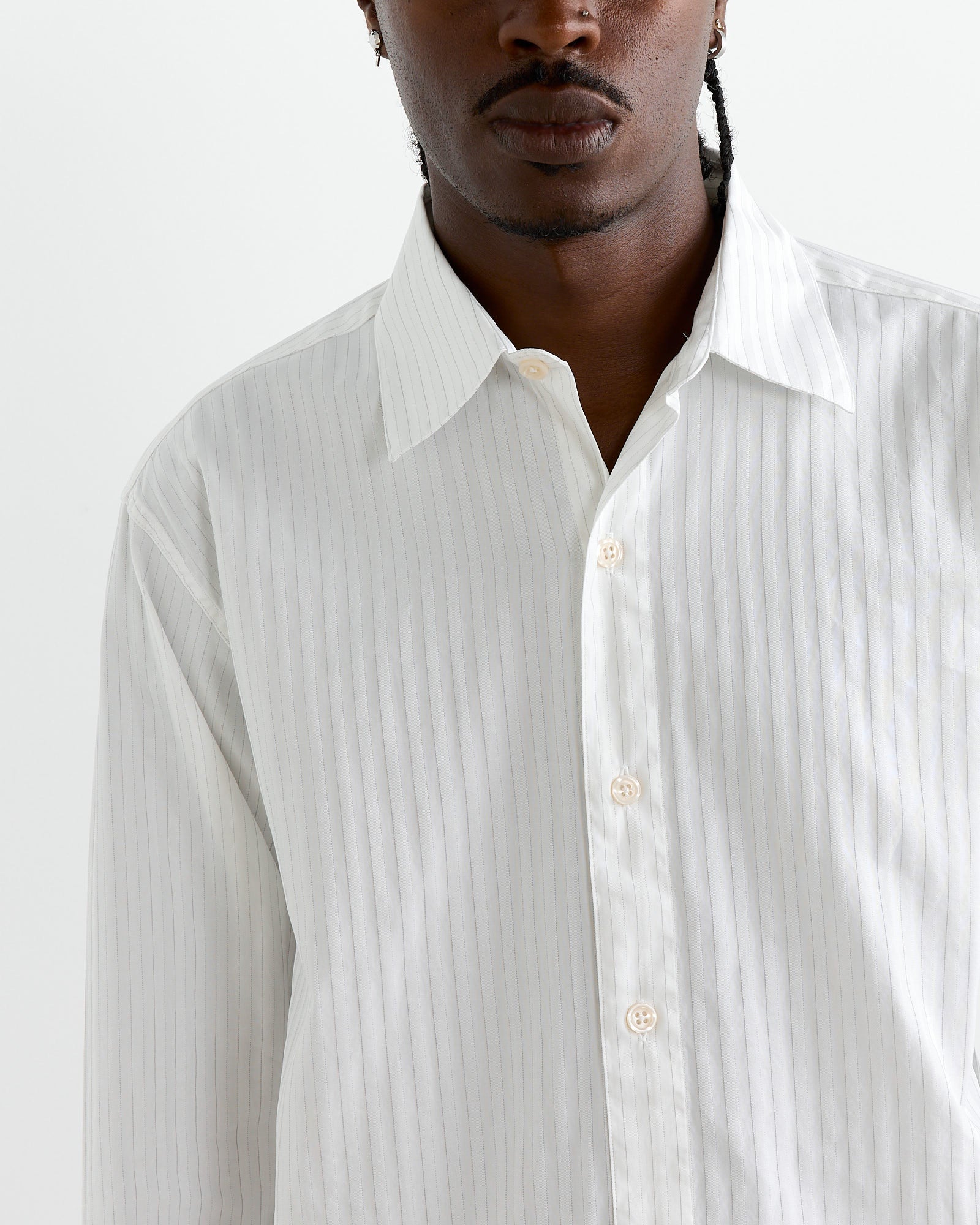 mfpen Common Shirt Fancy White Stripe - Fancy White Stripe / S (263040)