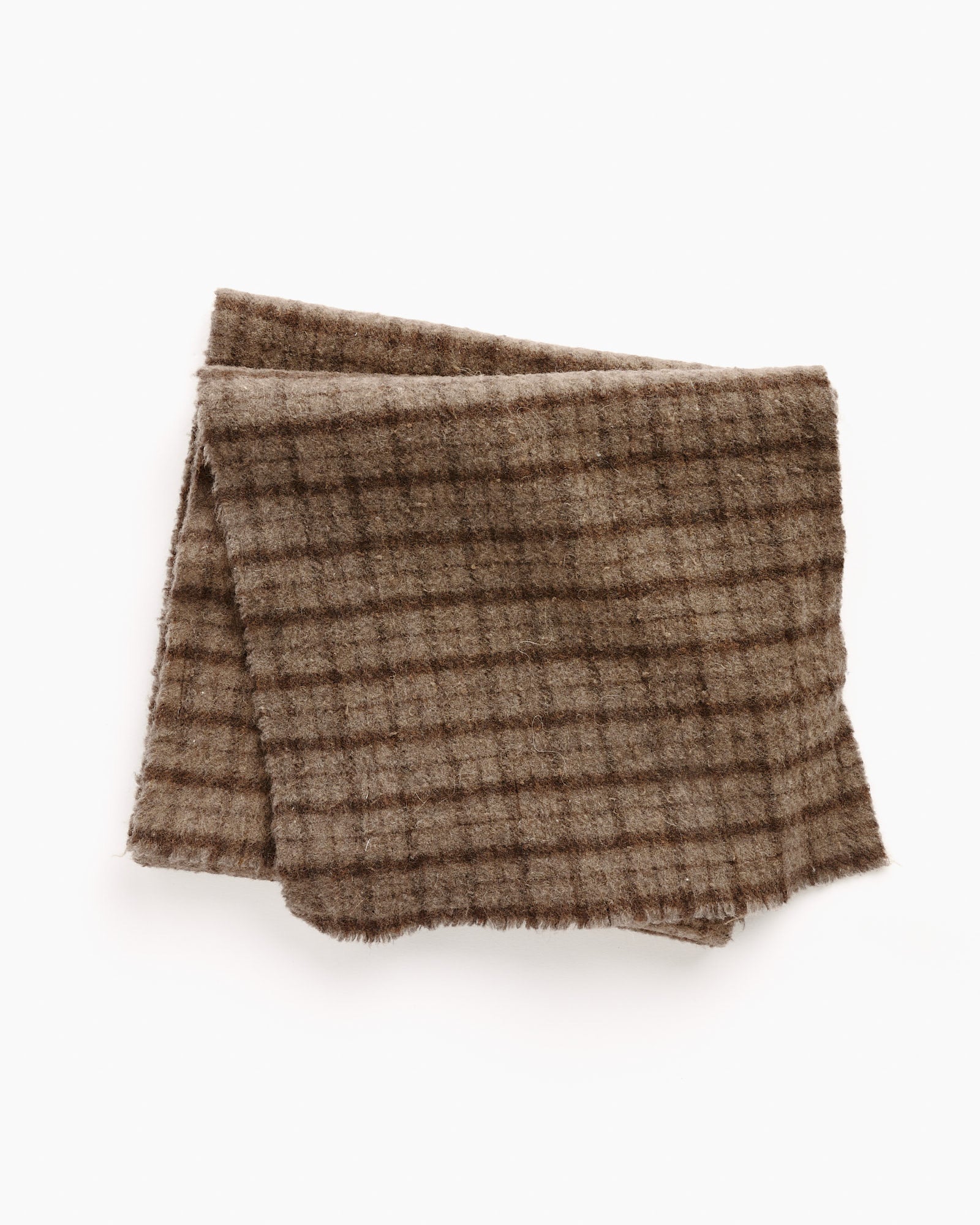 Wool Scarf in Brown Check