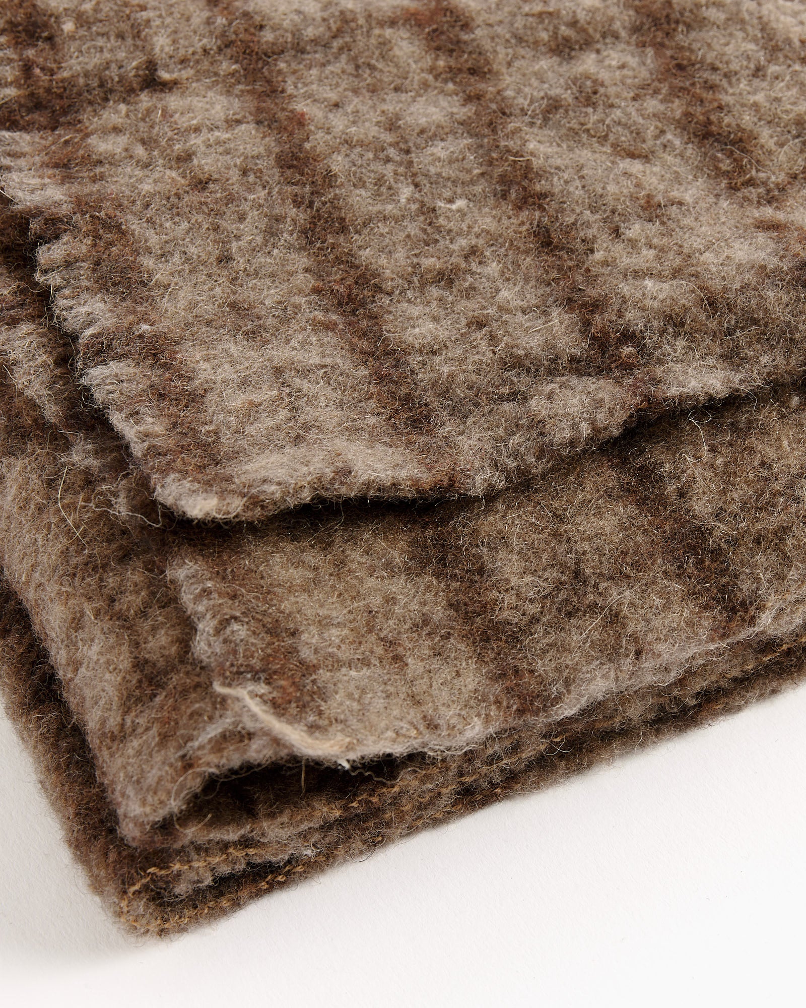 Wool Scarf in Brown Check