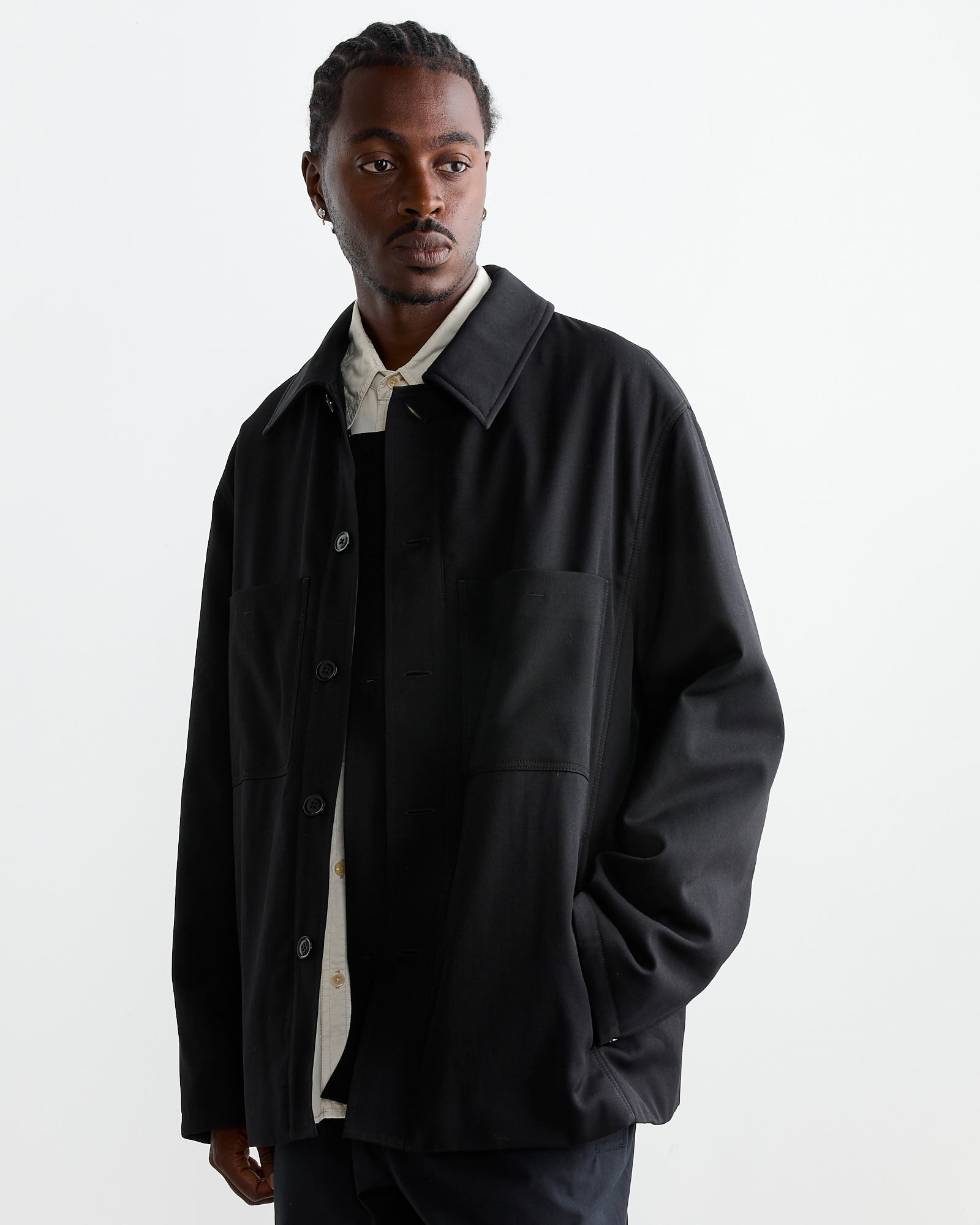 Lemaire Wadded Facing Blouson Black - Black / 50 (263092)