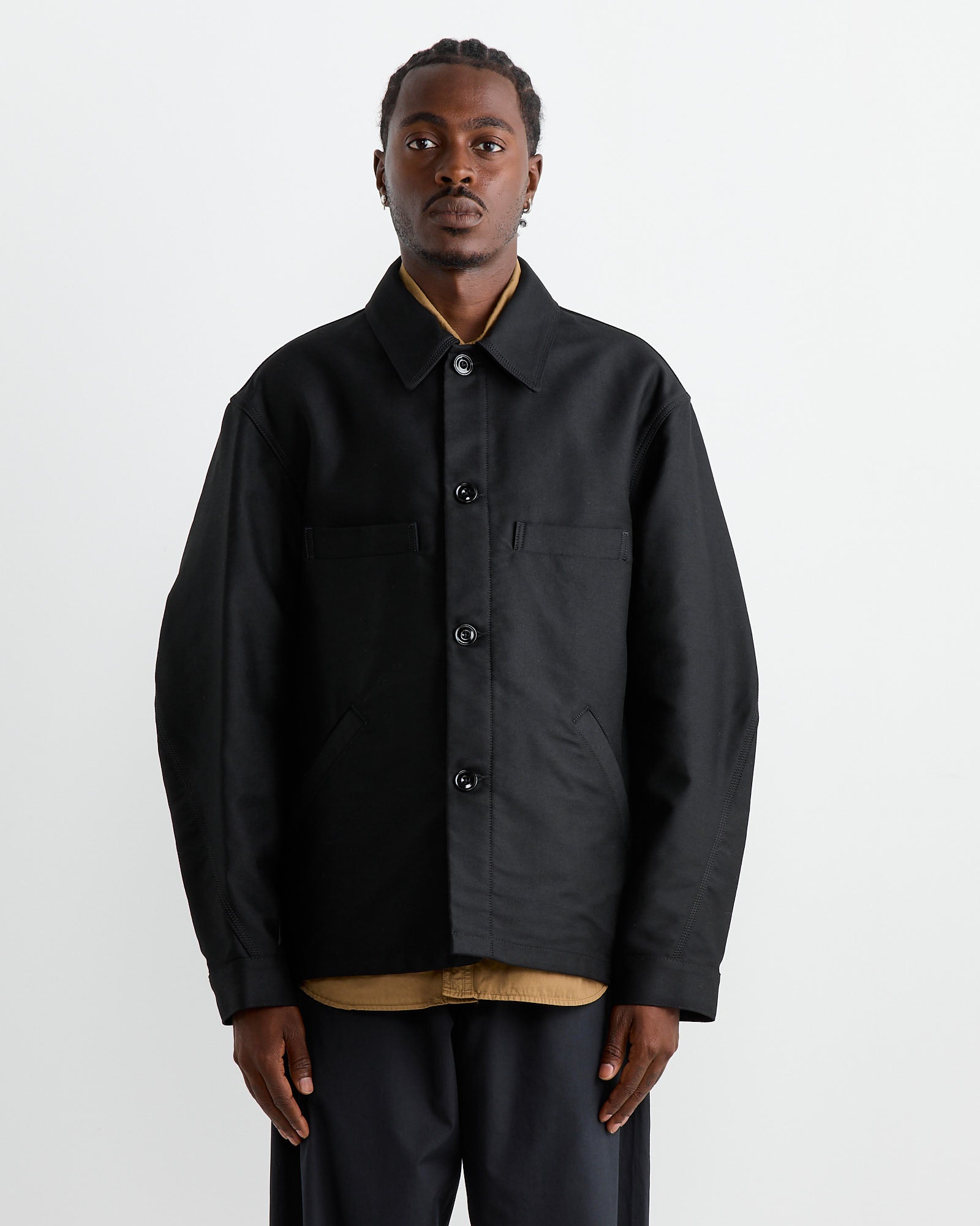 Lemaire Twisted Sleeve Workwear Jacket Black - Black / 50 (263098)