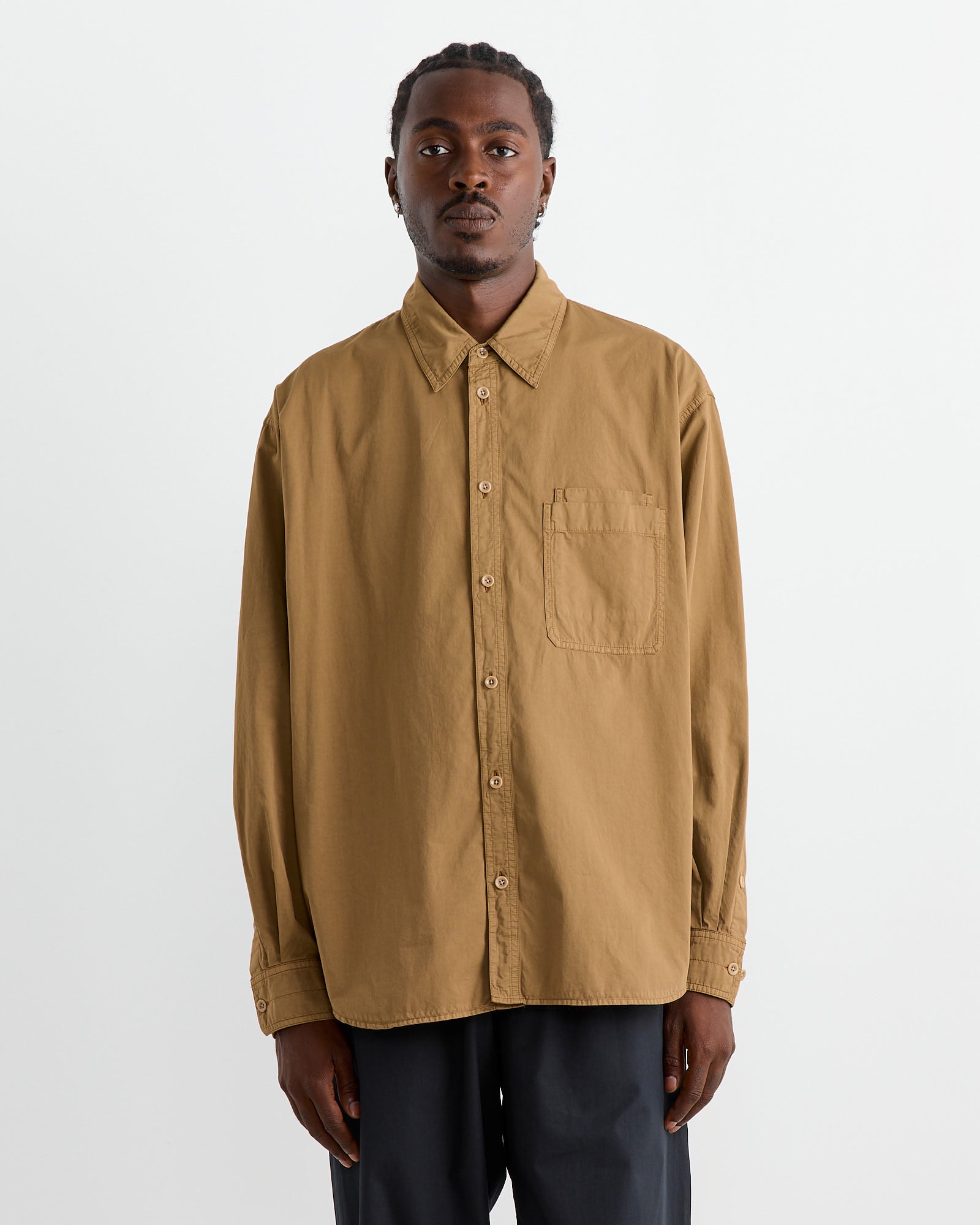 Lemaire Relaxed Workwear Shirt Cub Brown - Cub Brown / M (263110)