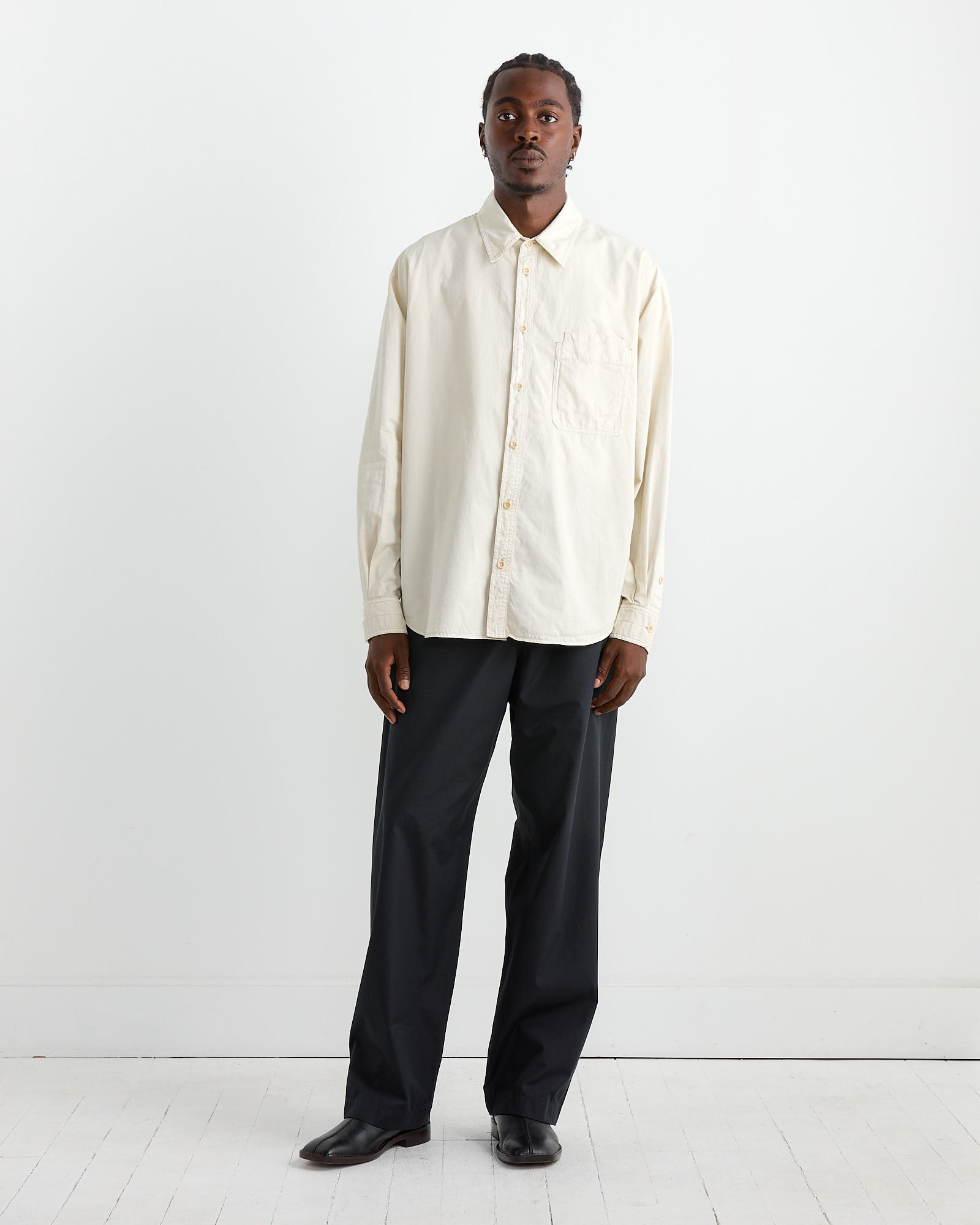 Relaxed Workwear Shirt in Creamy White