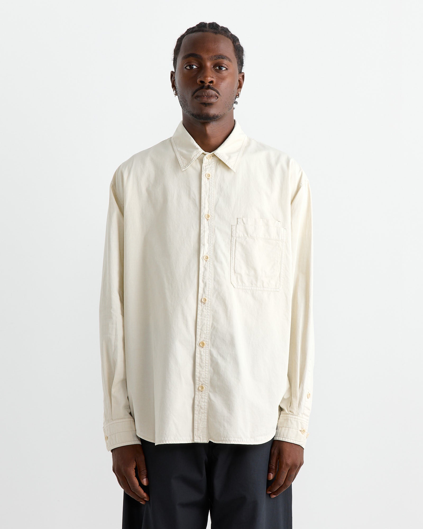 Relaxed Workwear Shirt in Creamy White