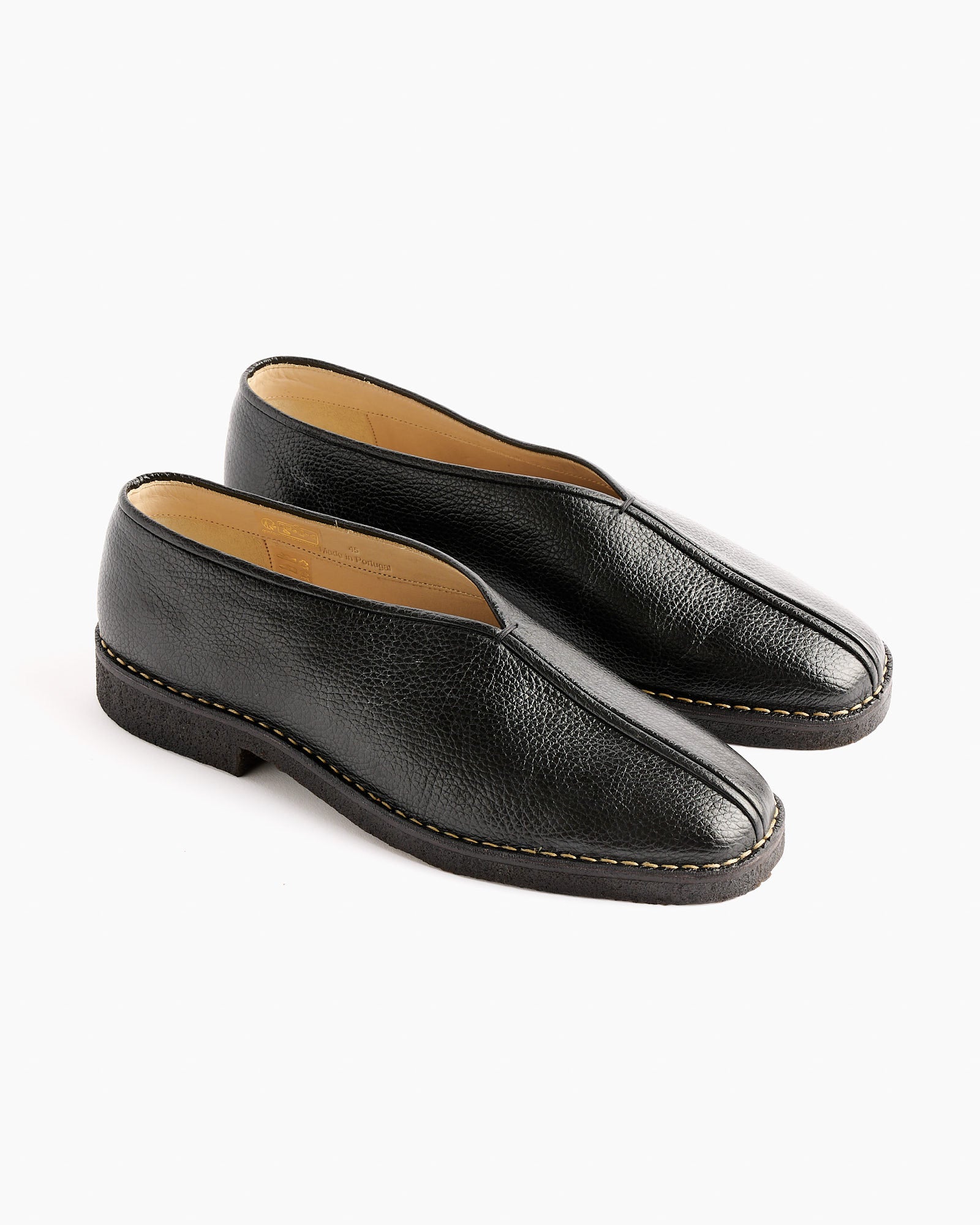 Piped Crepe Slipper in Black - Black / 45 (263166)