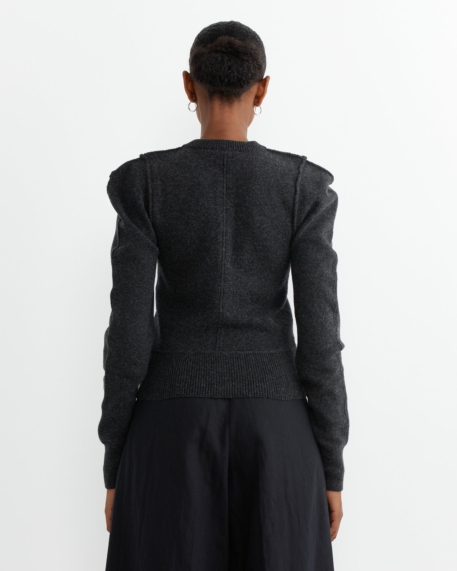 Fitted Cardigan in Anthracite Melange