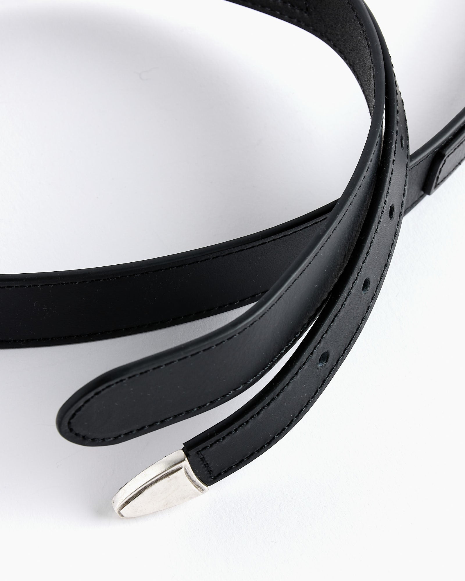 Lemaire Minimal Western Belt Black - Black / 80 (263192)