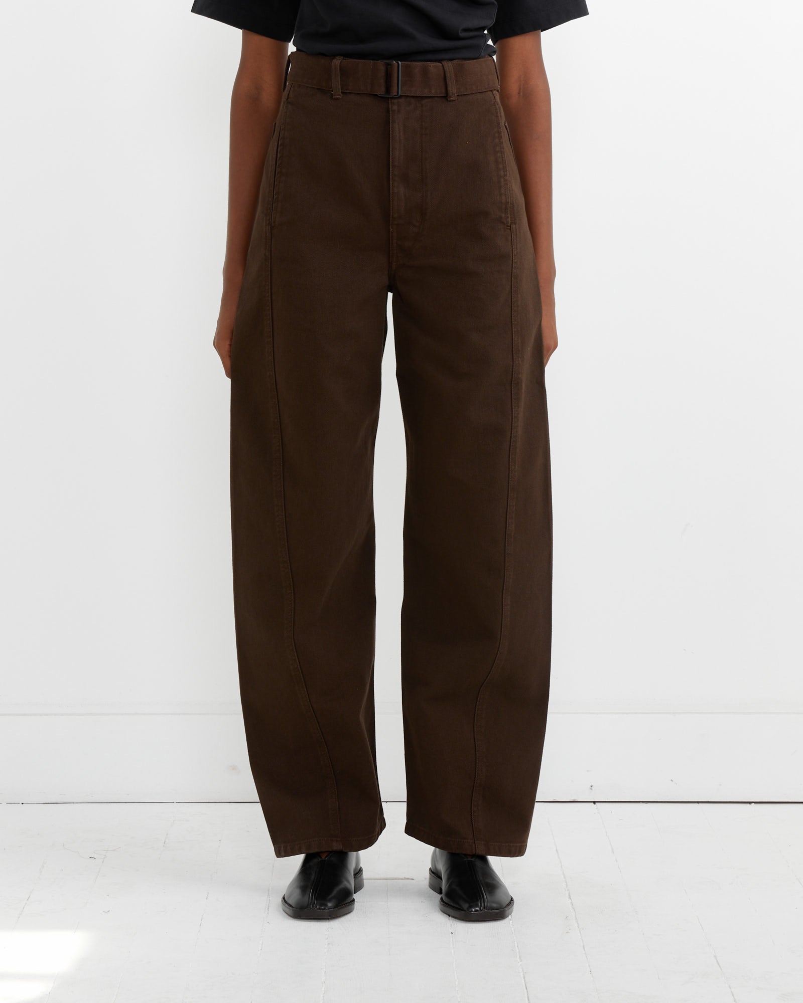 Twisted Belted Pant in Espresso