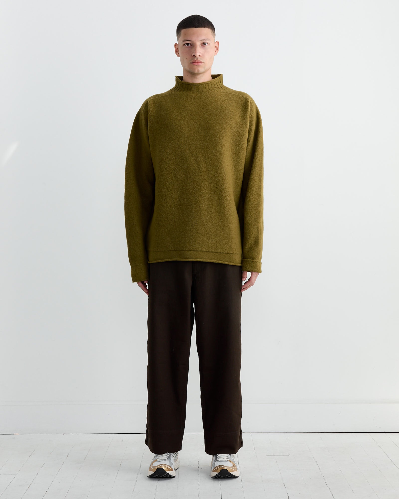 MHL Felted Guernsey Jumper Fresh Olive - Fresh Olive / L (263231)