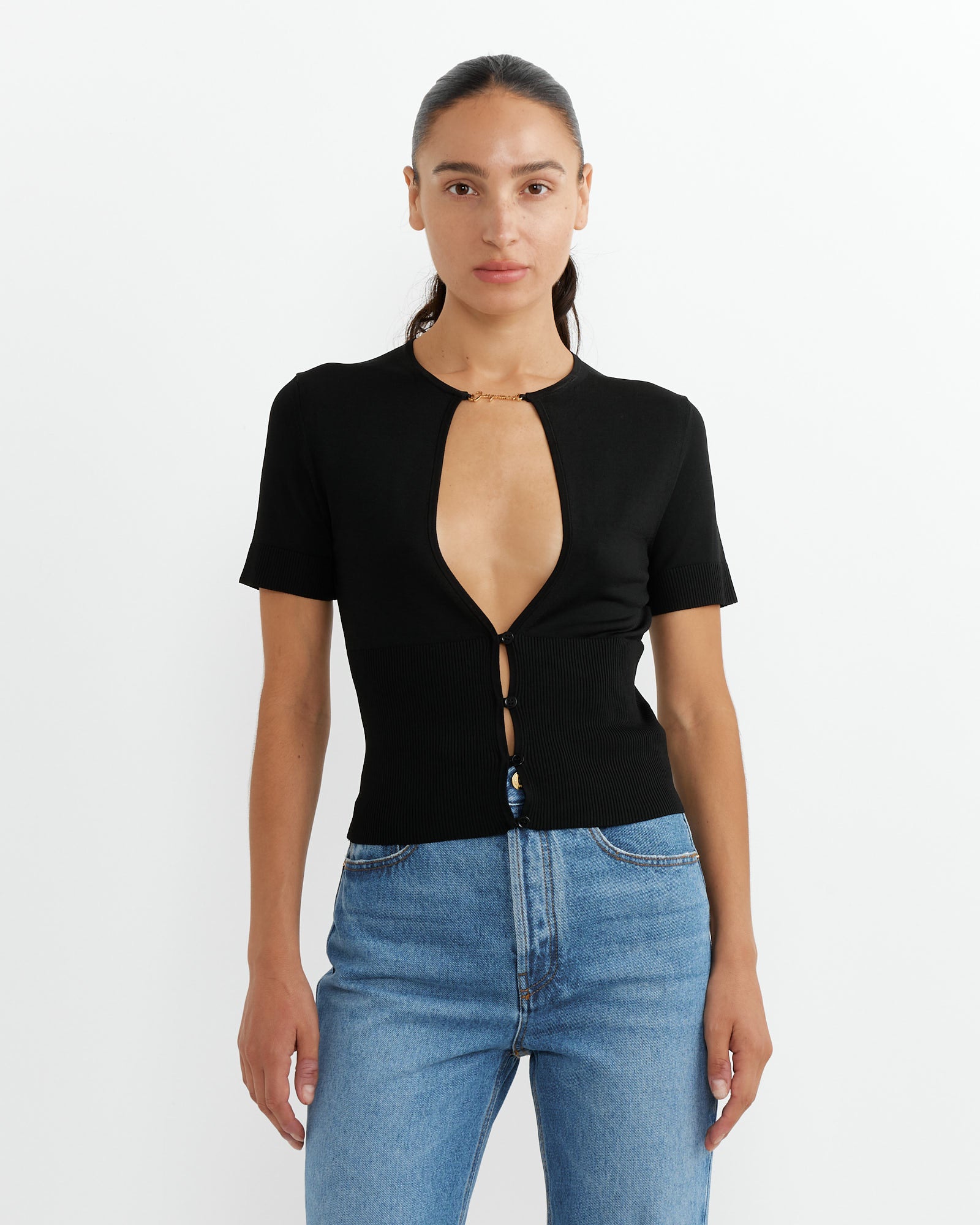 Jacquemus Le Haut Palu MC Top Black - Black / 36 (263319)