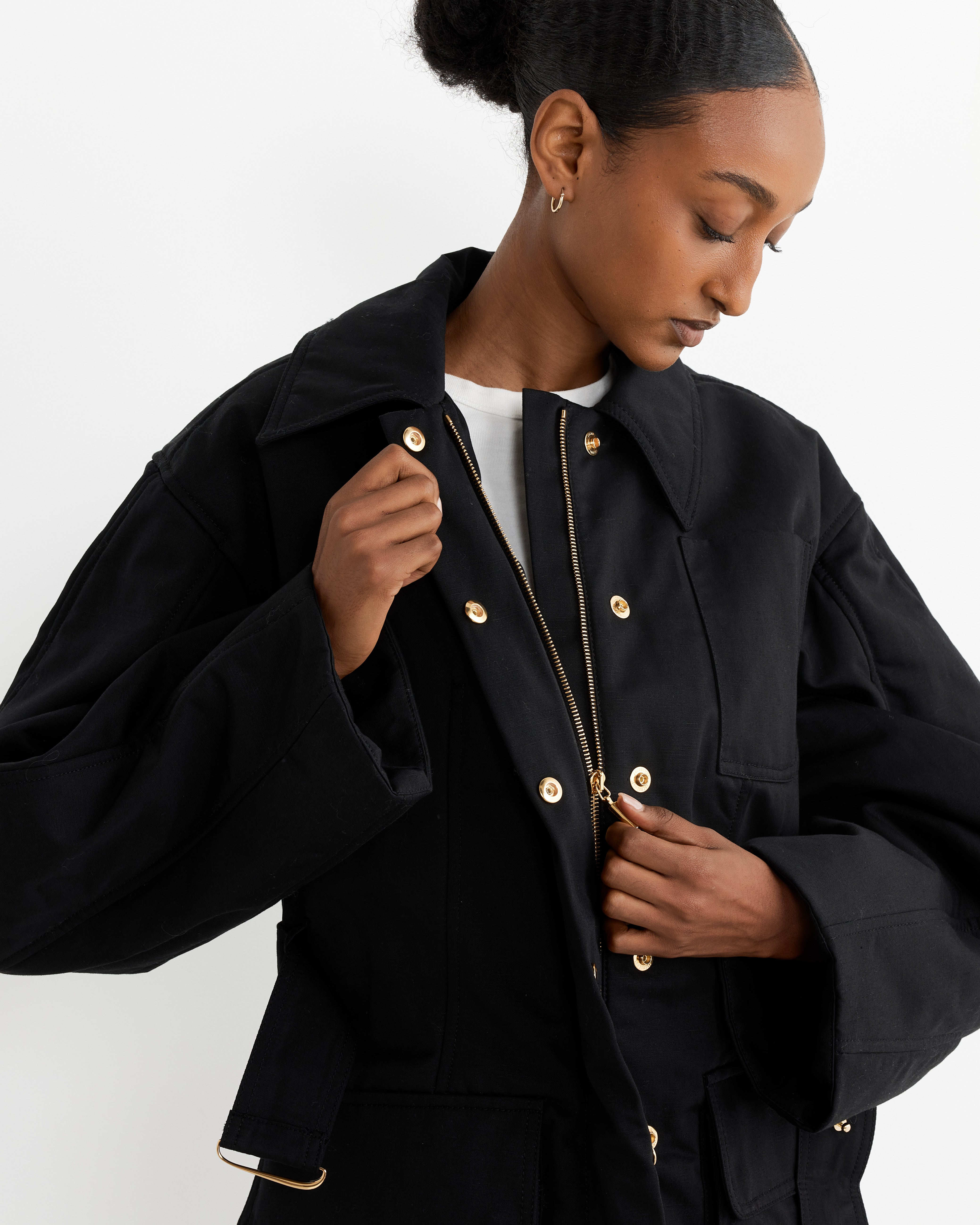 Jacquemus Bari Blouson Black - Black / 36 (263326)