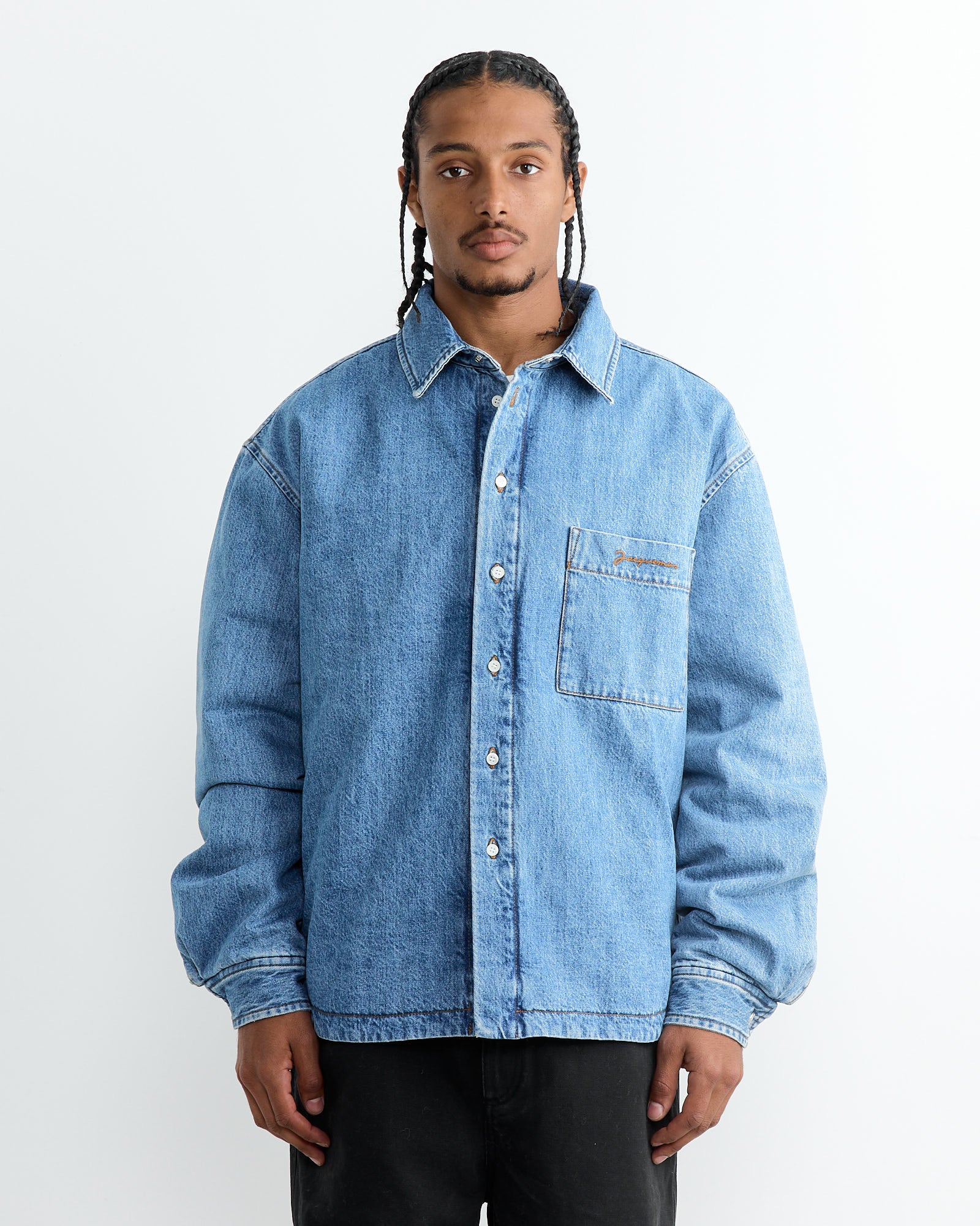 Jacquemus La Chemise Boulanger Shirt Blue/Tabac - Blue/Tabac / 52 (263376)