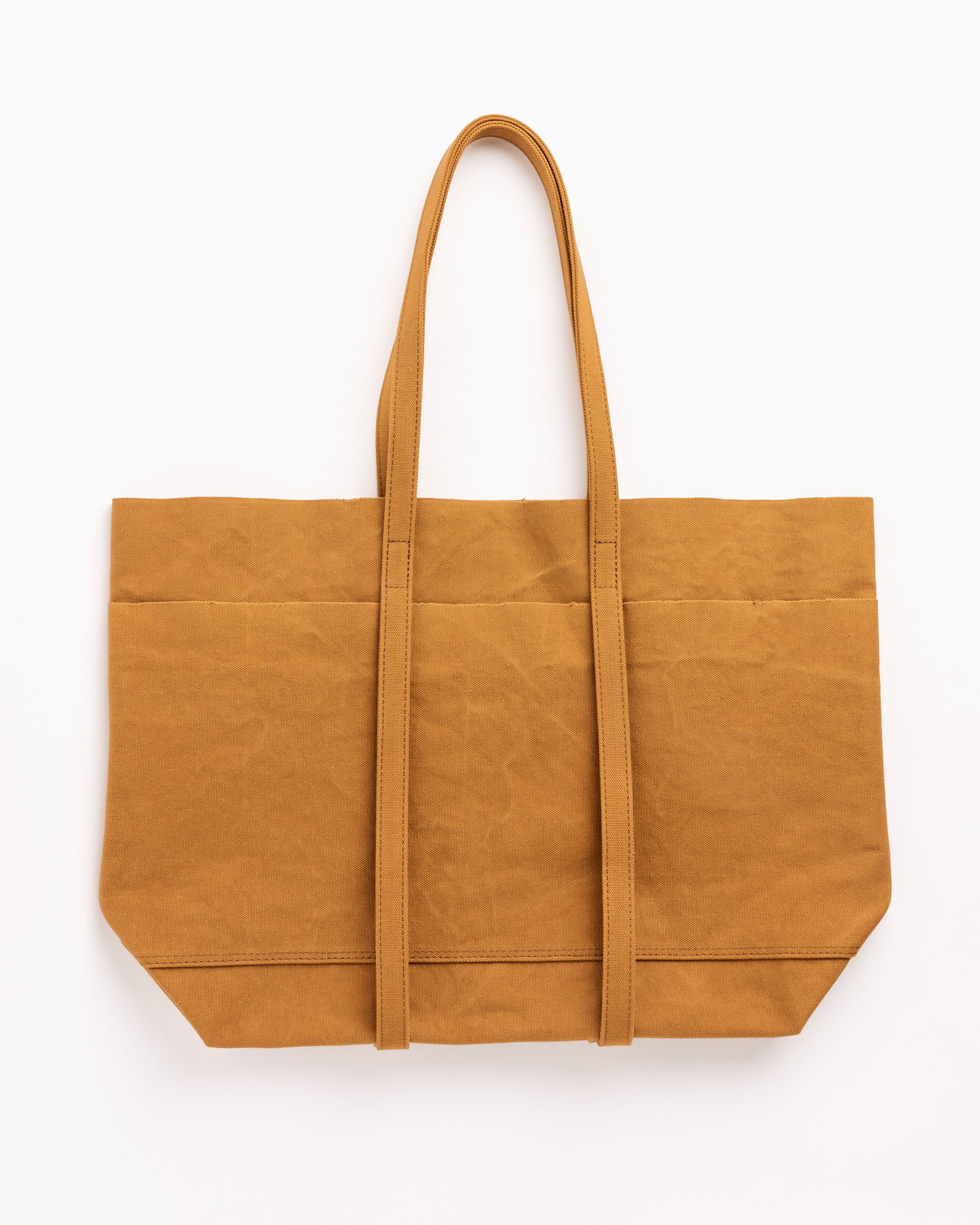 Washed Canvas 6 Pockets Tote in Mustard