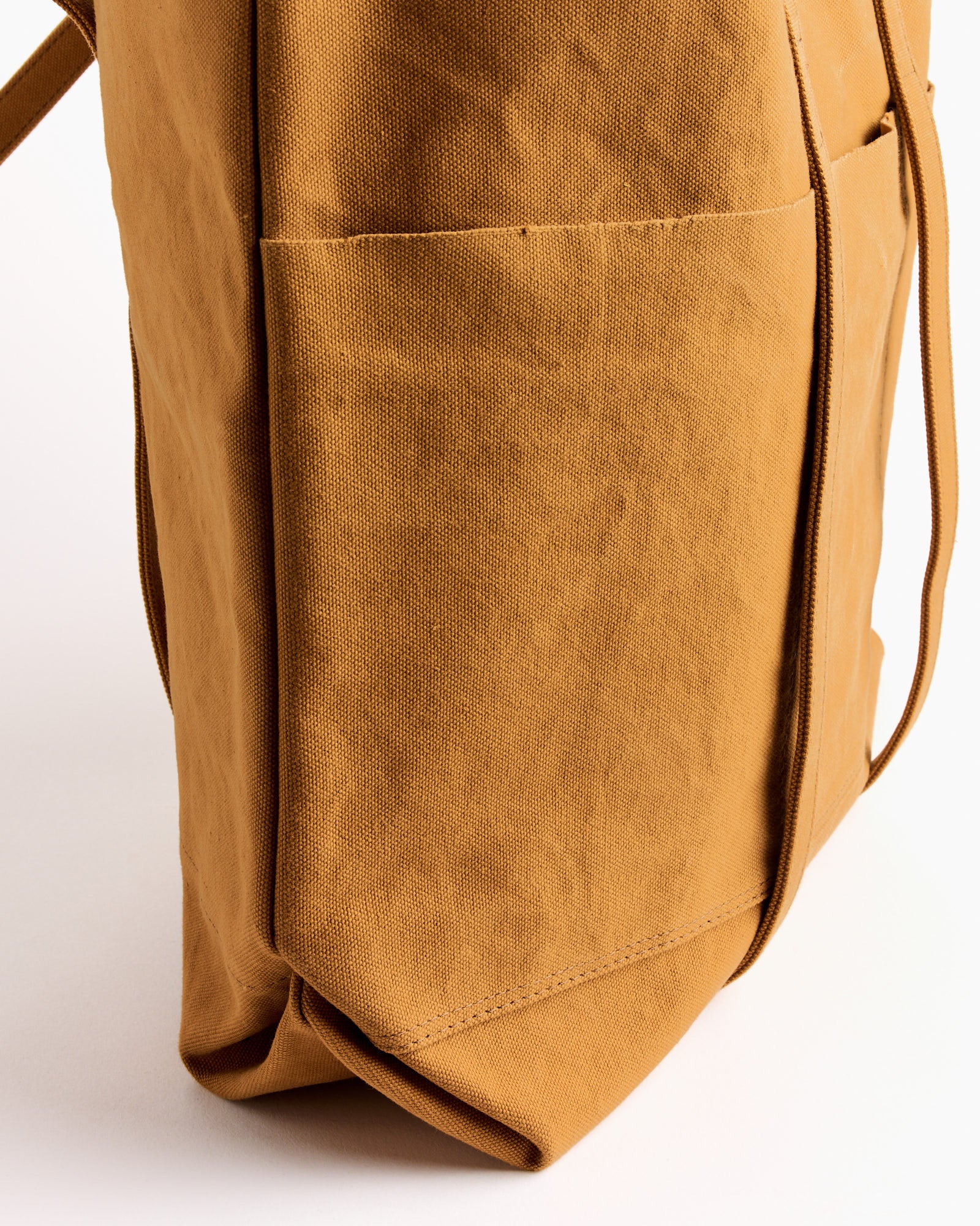 Washed Canvas 6 Pockets Tote in Mustard