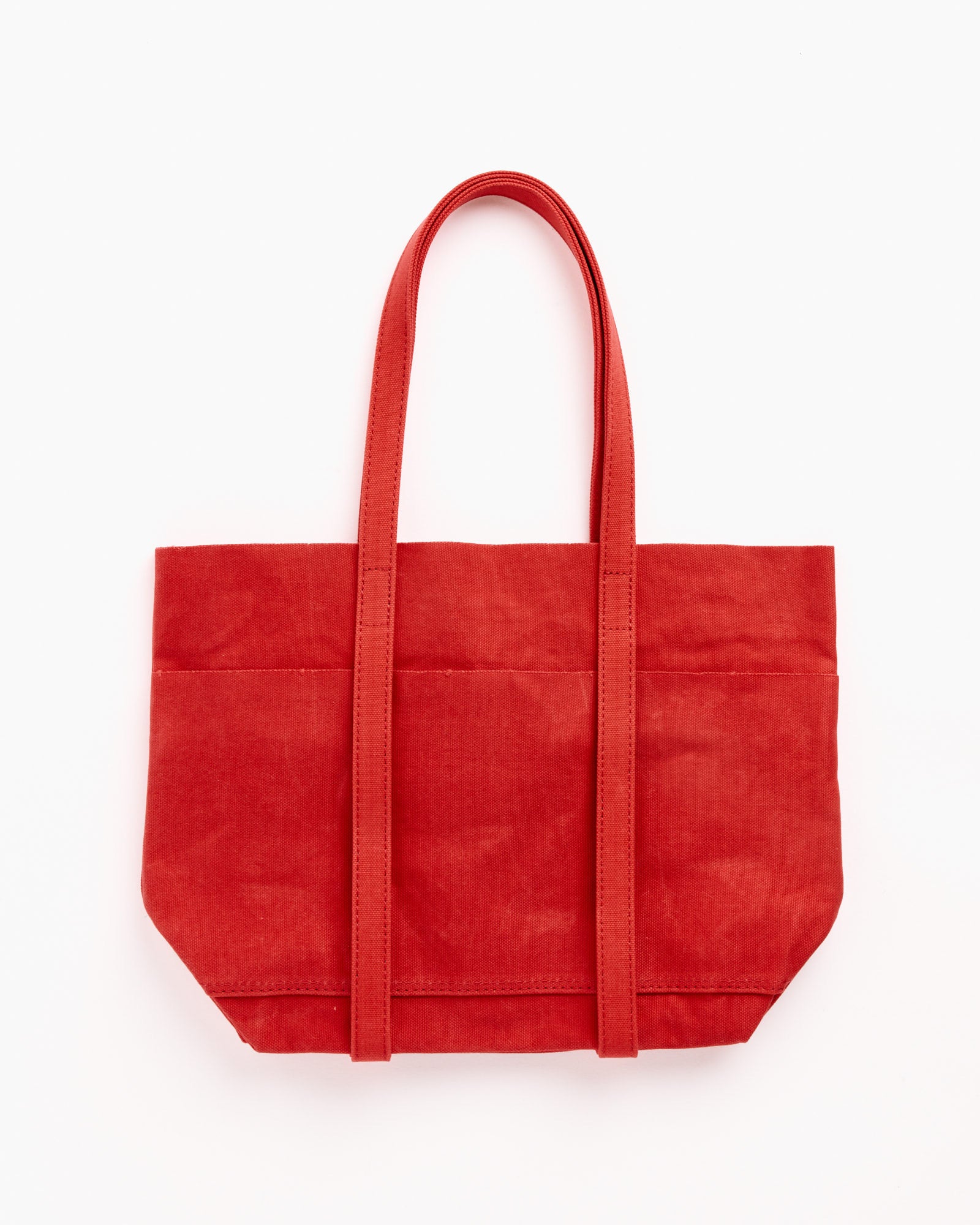 Washed Canvas 6 Pockets Tote in Red