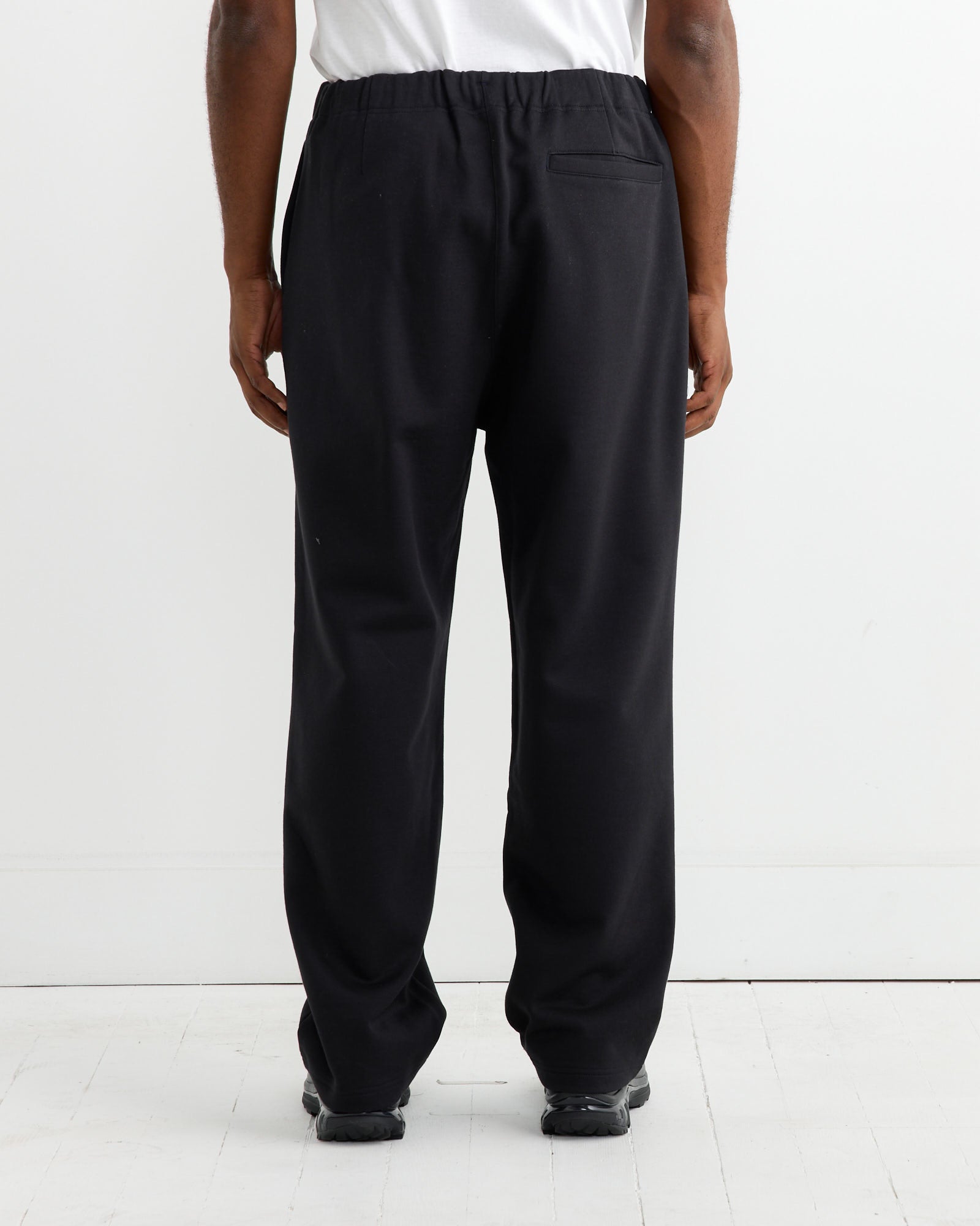 Still By Hand Cotton Jersey One Tuck Pant Black Navy - Black Navy / 2 (263422)