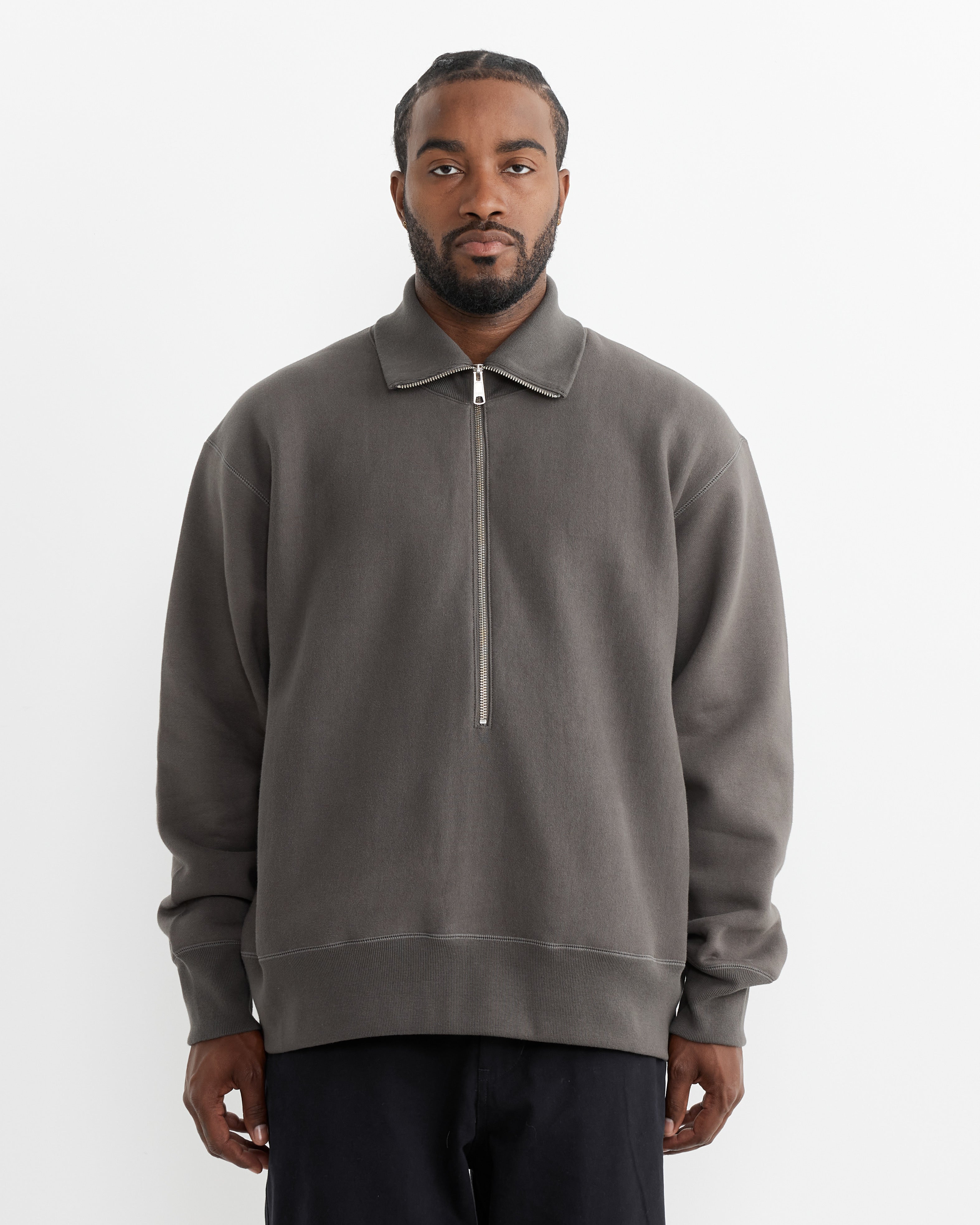 Still By Hand Zip Up Fleece Sweater Khaki Grey - Khaki Grey / 2 (263435)