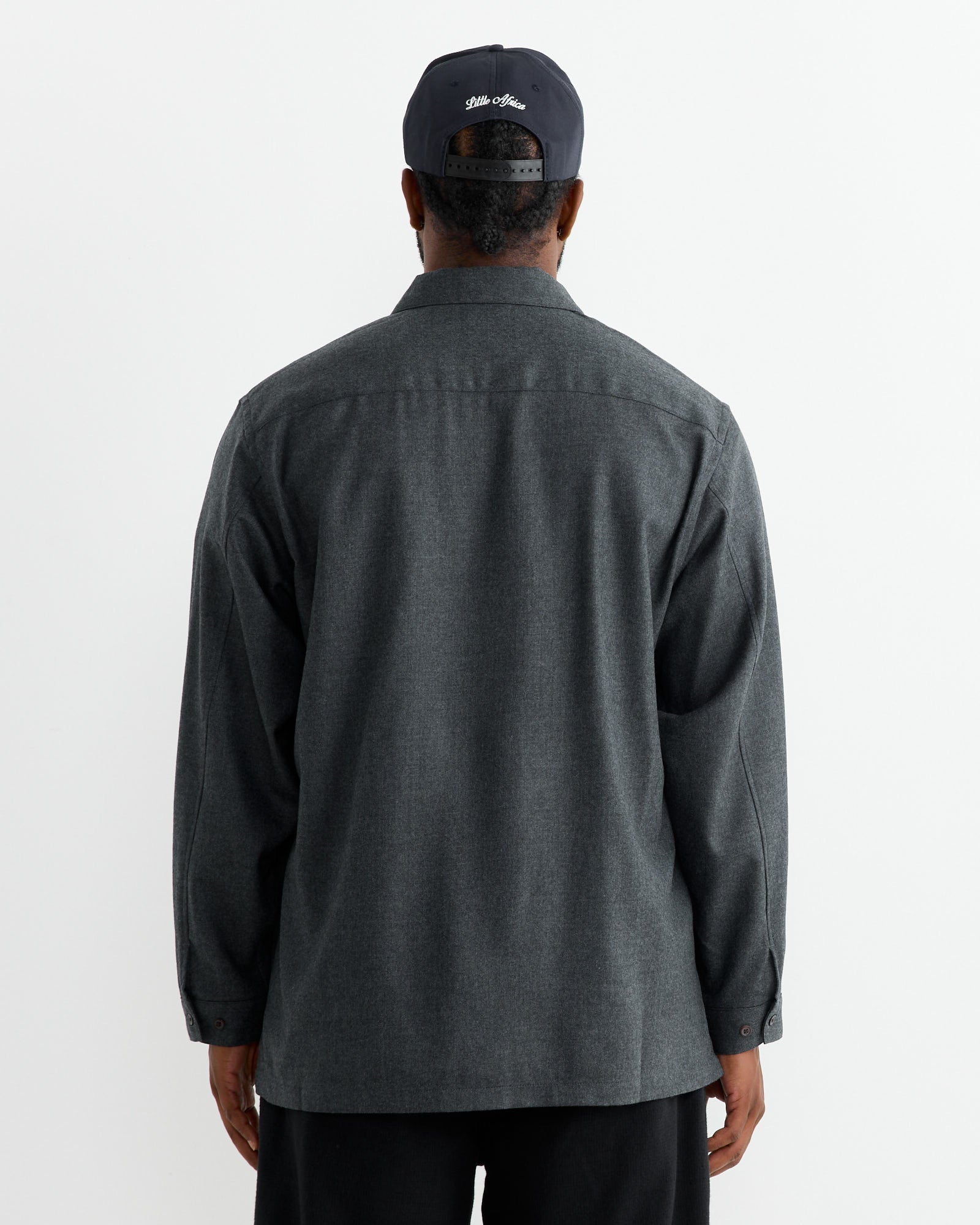 Flat Bottom Wool Shirt in Blue Charcoal - Blue Charcoal / 2 (263447)