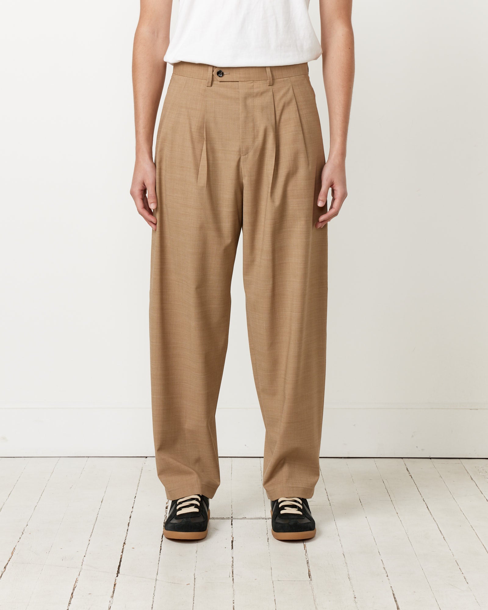 LC23 Nylon Wool Trousers Camel - Camel / 46 (263507)