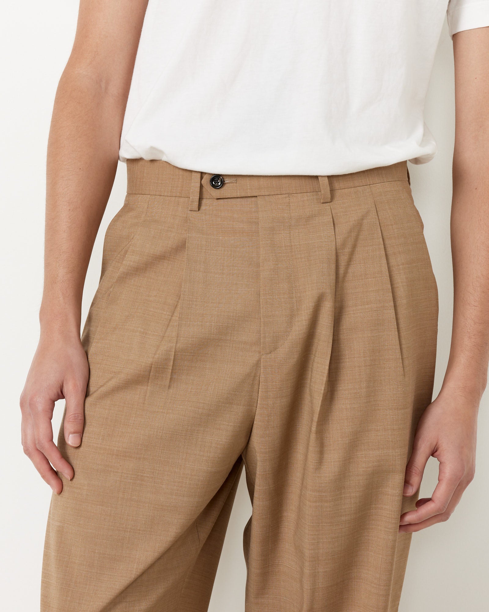 LC23 Nylon Wool Trousers Camel - Camel / 46 (263507)