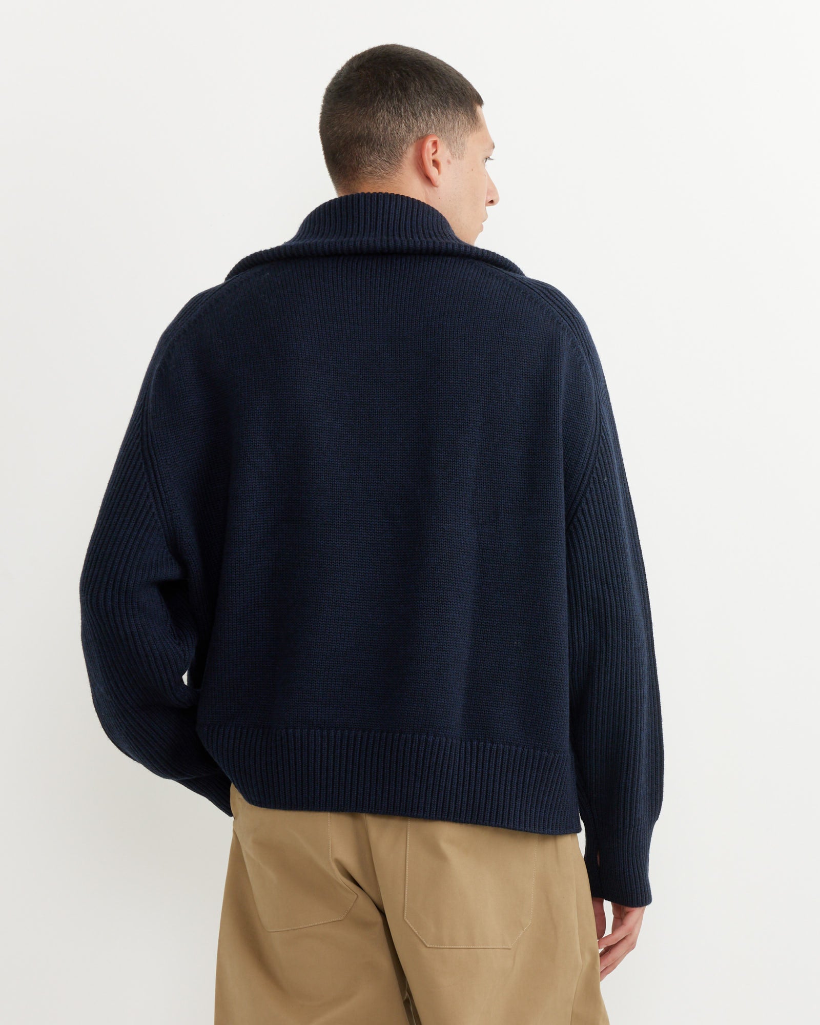 Level Roll Neck in Navy Marl