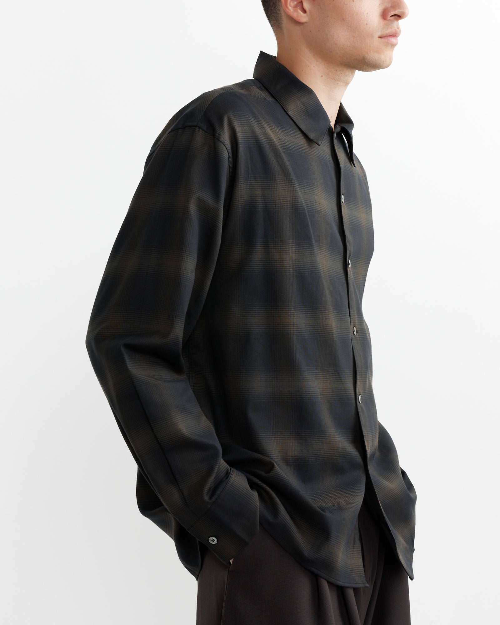 Ray  Shirt in Black/Chocolate Brown