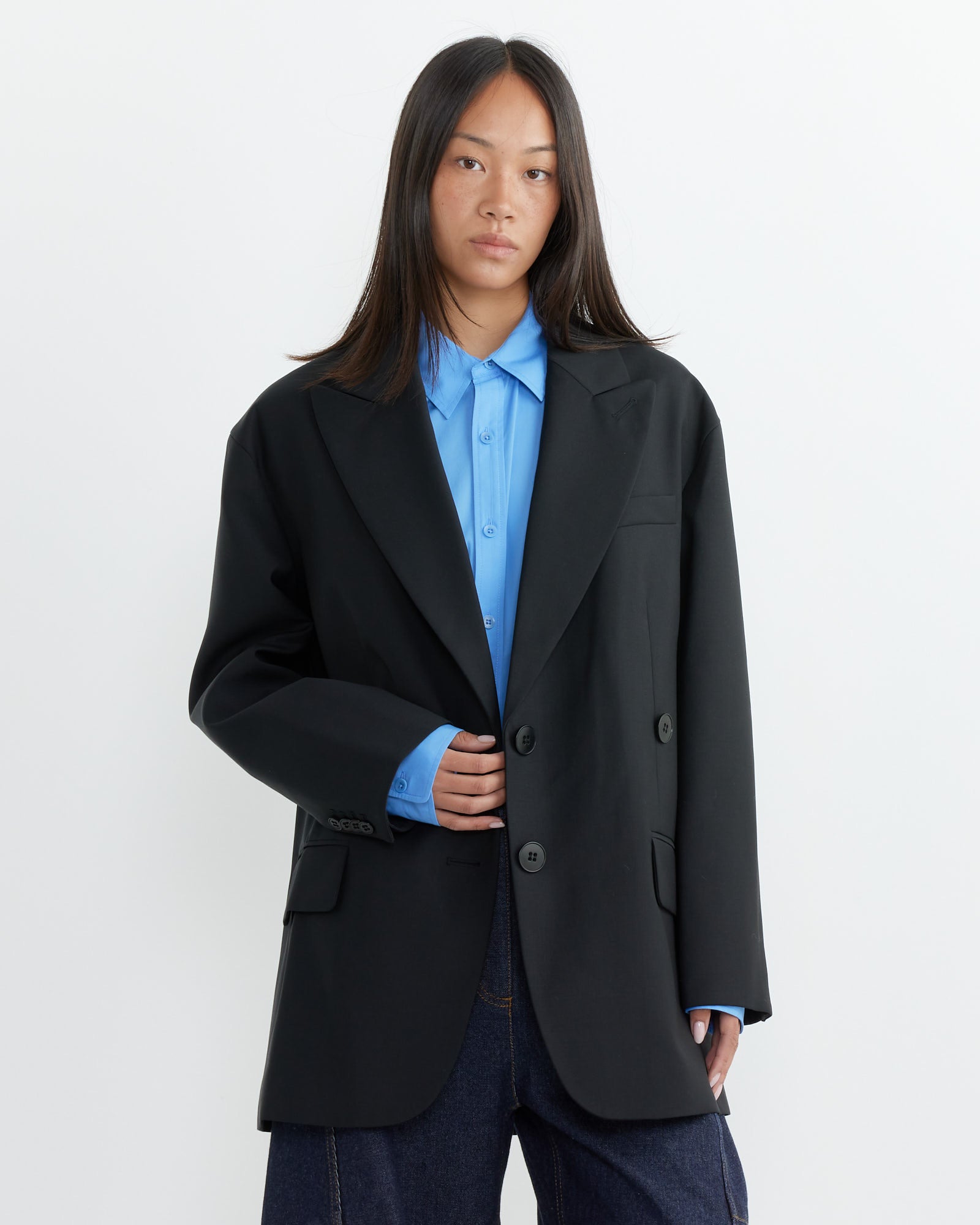 Tibi Tropical Wool Liam Blazer Black - Black / XS (263743)