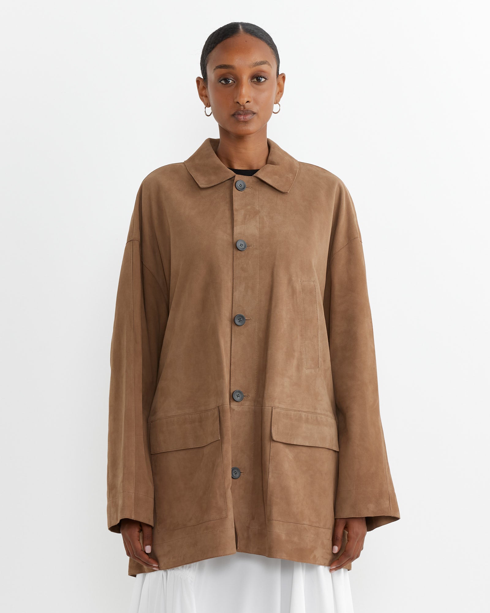 Suede Carcoat in Tan