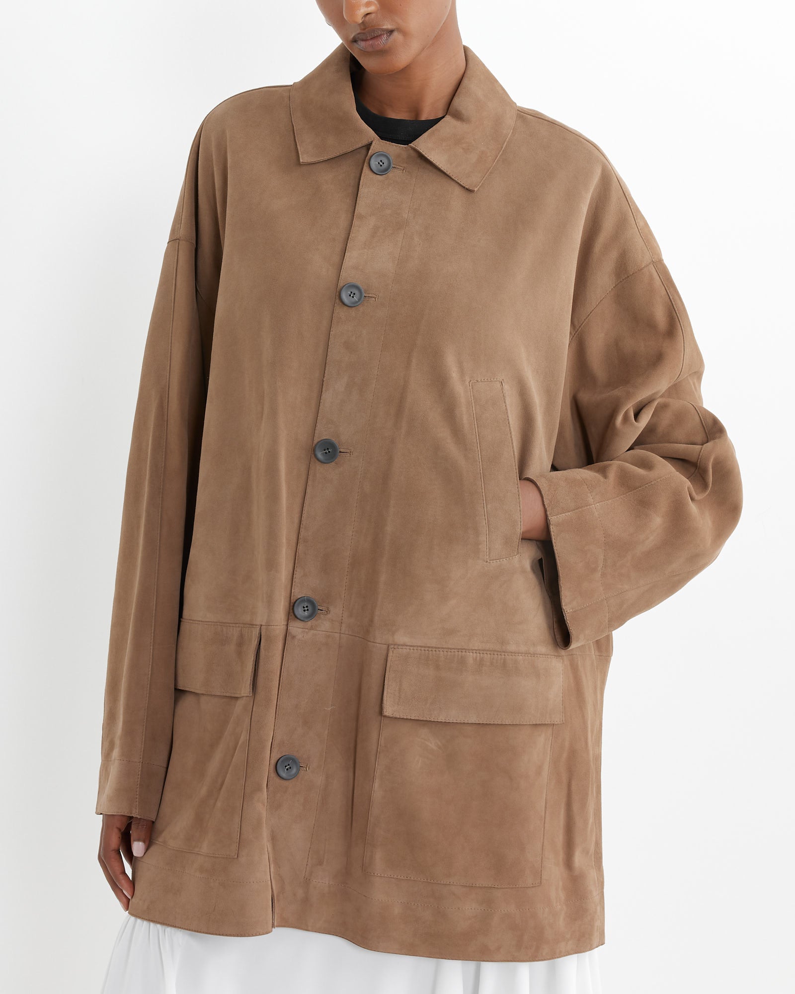 Suede Carcoat in Tan