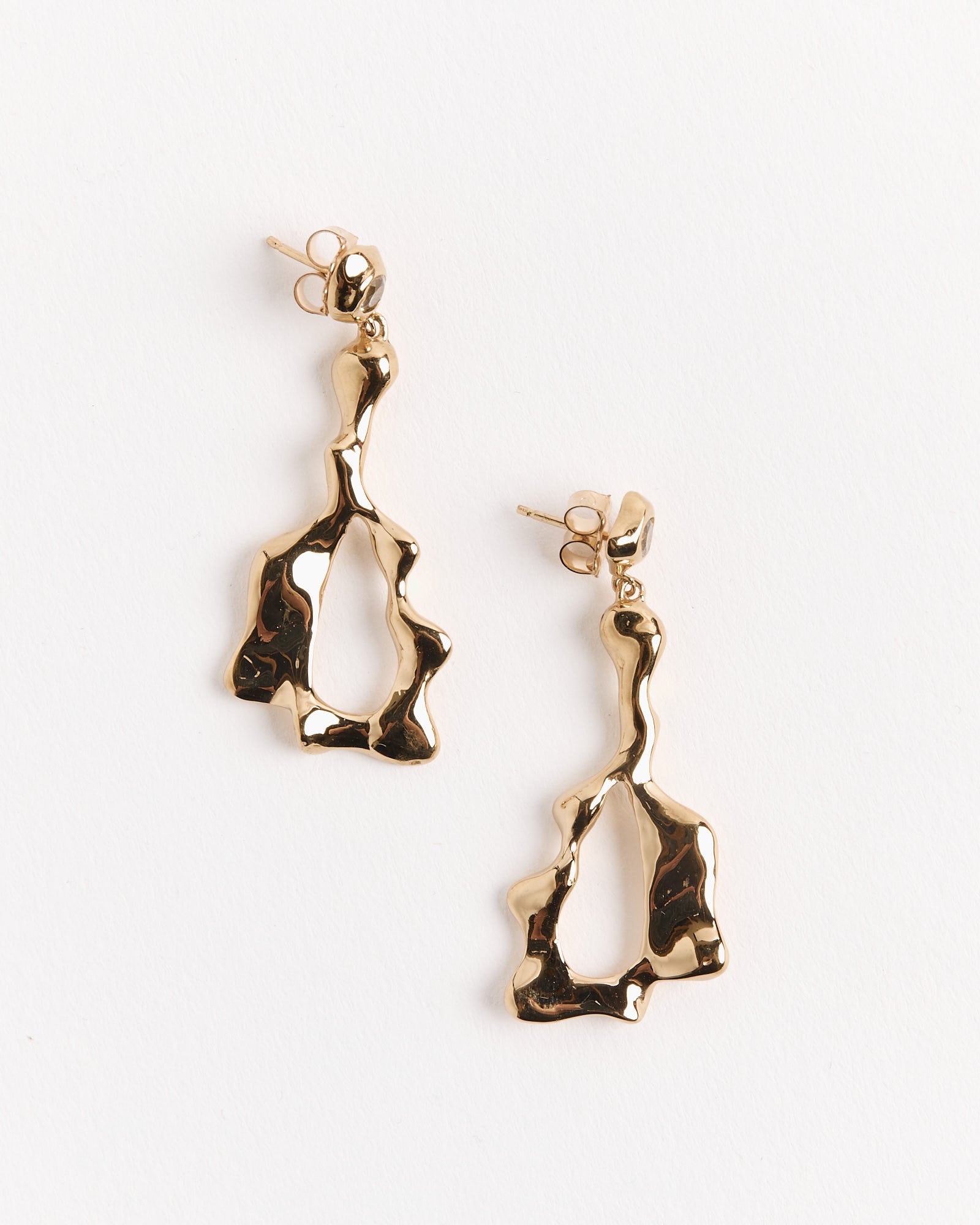 Cora Drops Earrings in Gold Plated Bronze/Green Amethyst - Default Title (264010)