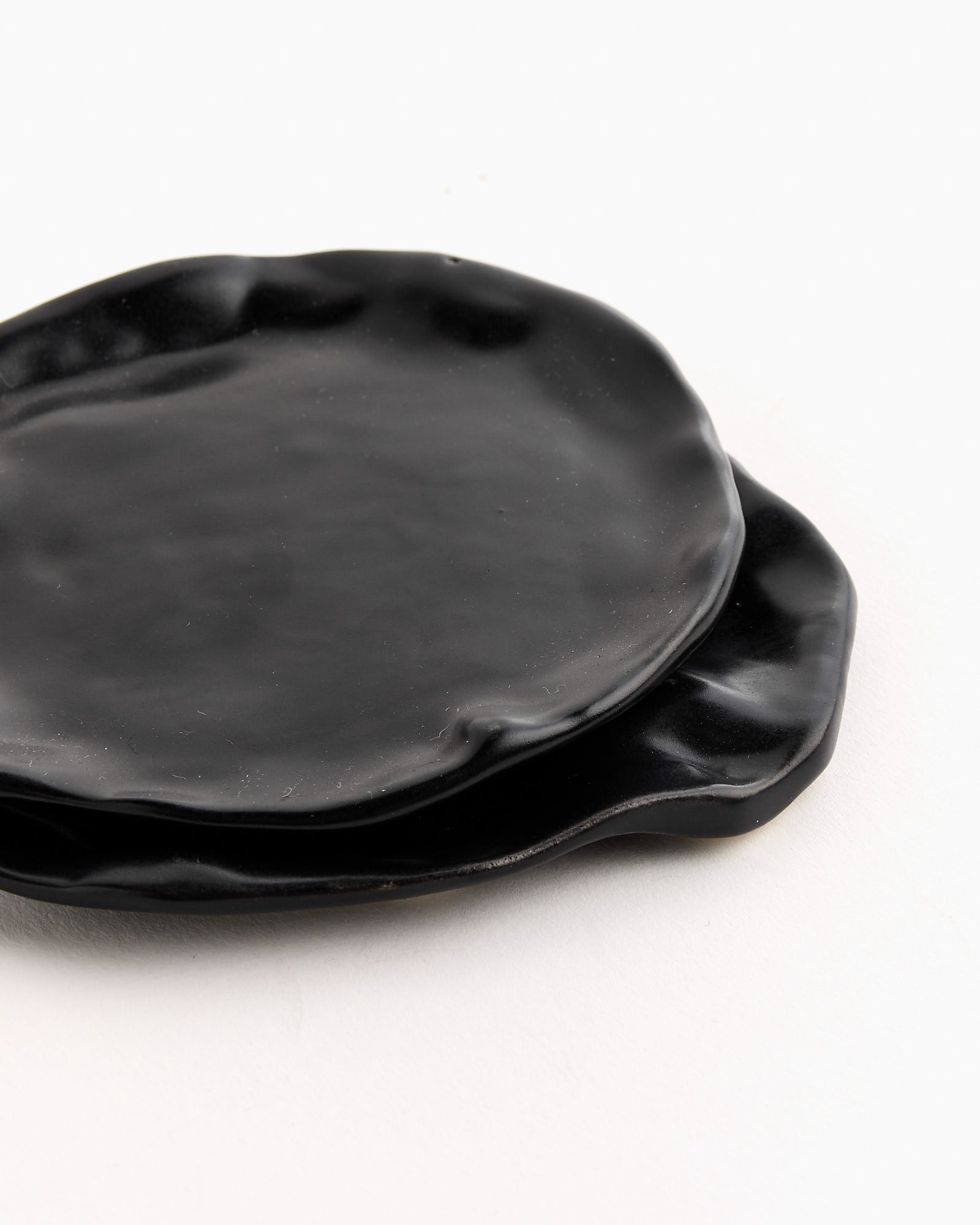 The Mostly Flat Set of 2 Coasters in Matte Black