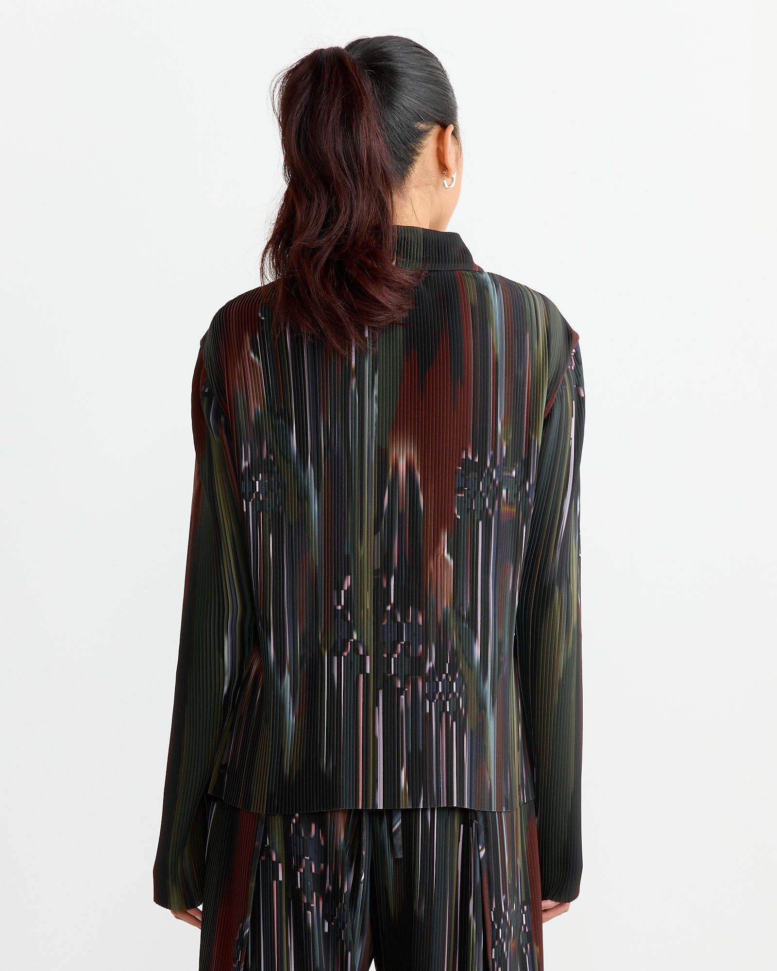 Henrik Vibskov Knight Plisse Shirt Dark Tetris Drips - Dark Tetris Drips / S (264112)