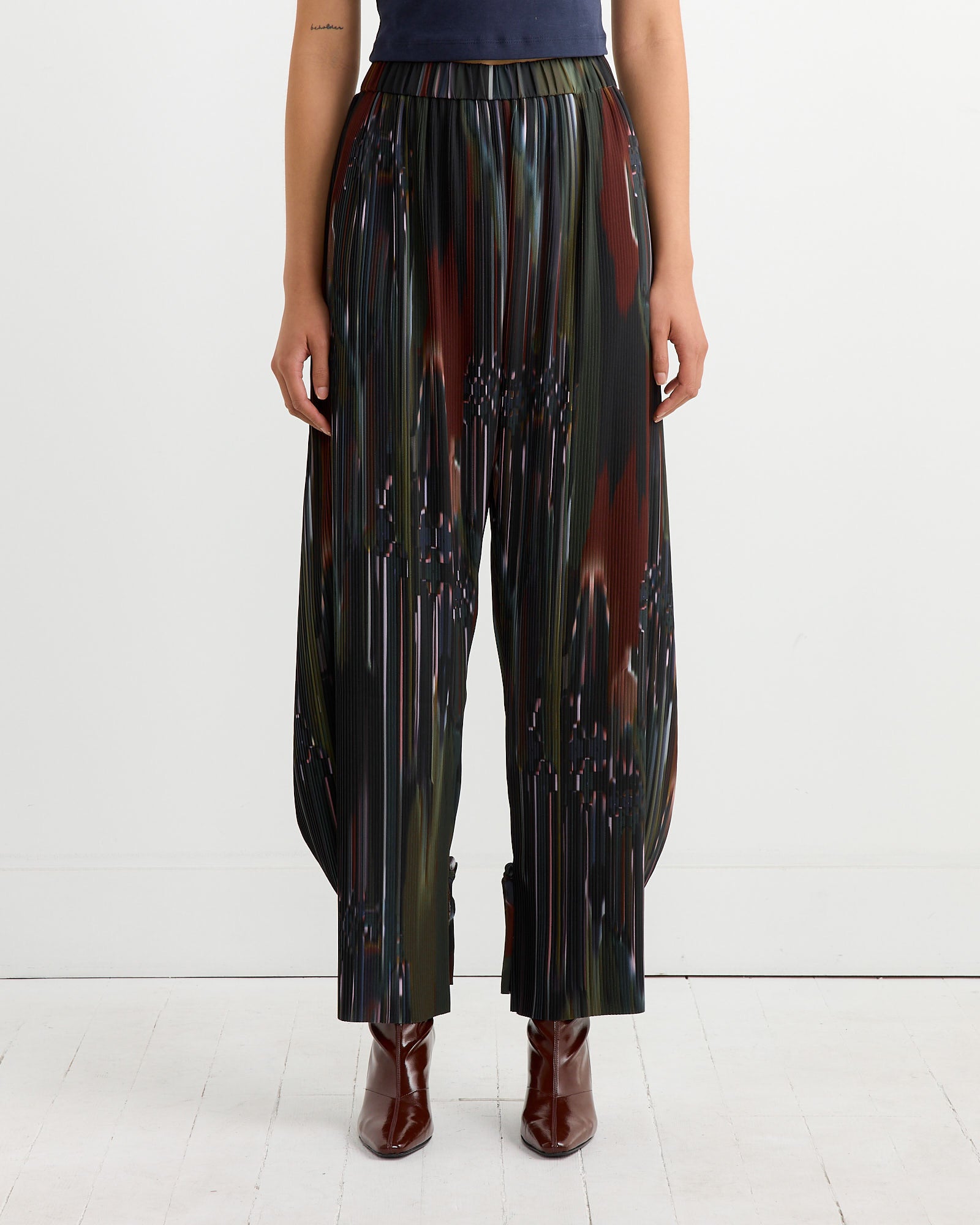 Henrik Vibskov Knight Plisse Pant Dark Tetris Drips - Dark Tetris Drips / S (264127)