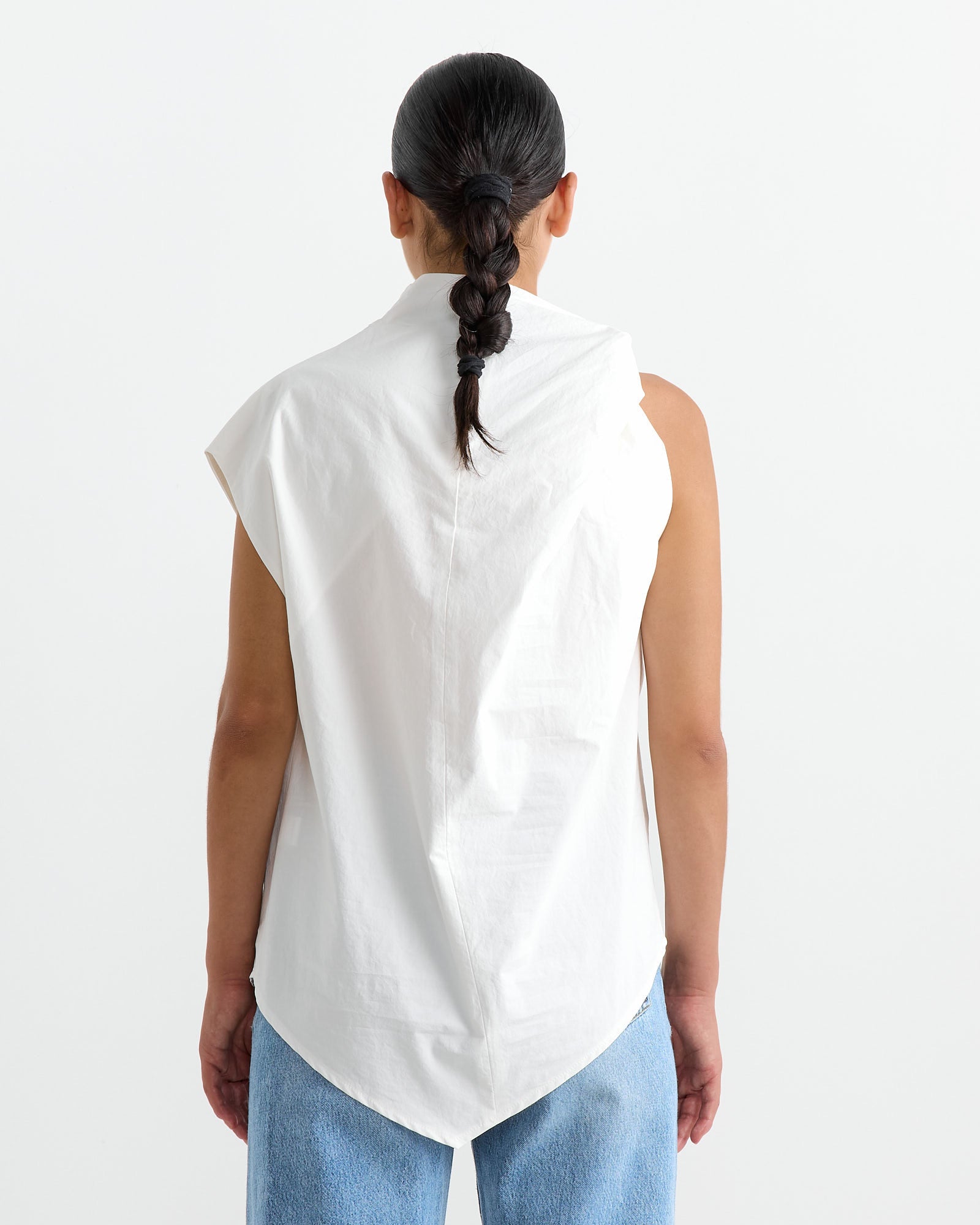 Twist Shoulder Top in Chalk