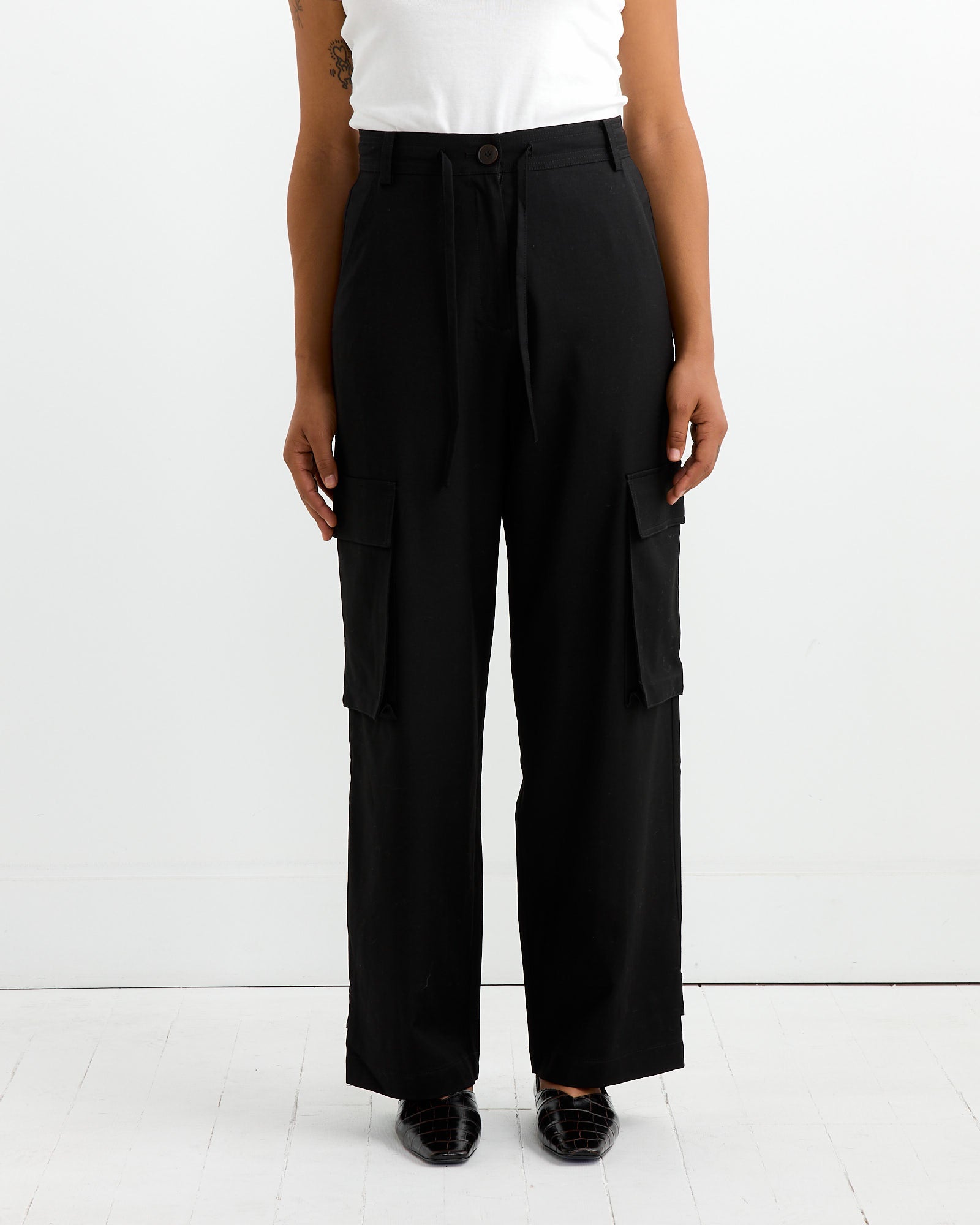 Mijeong Park Wool Blend Cargo Pant Black - Black / S (264297)