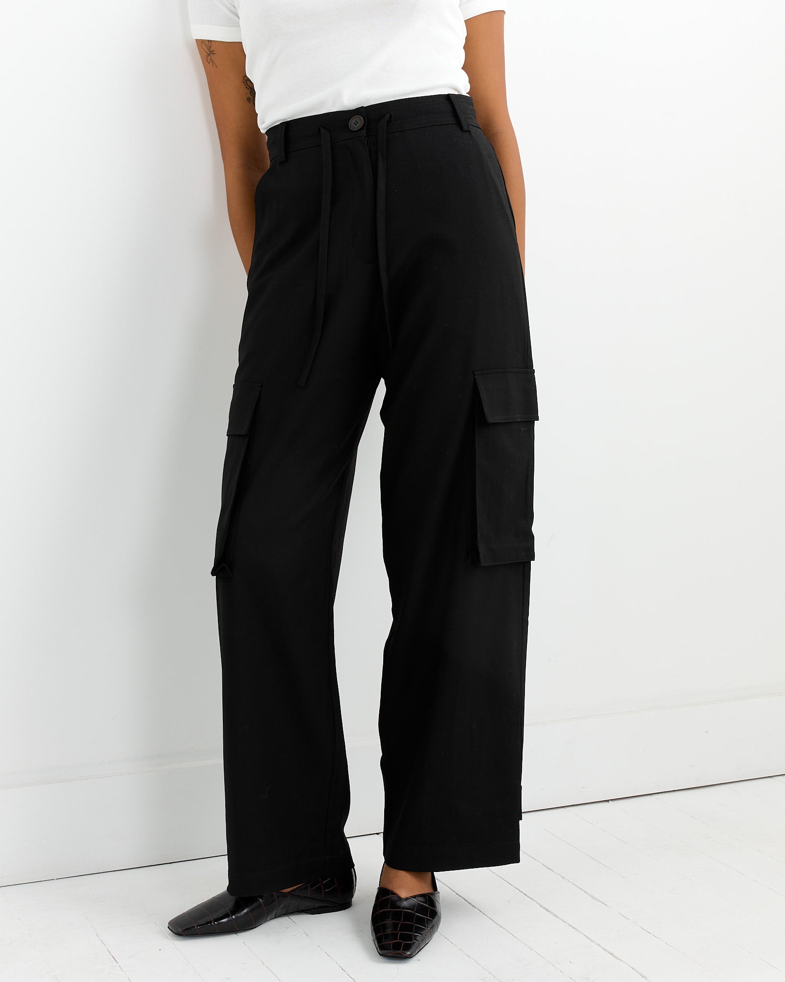 Mijeong Park Wool Blend Cargo Pant Black - Black / S (264297)