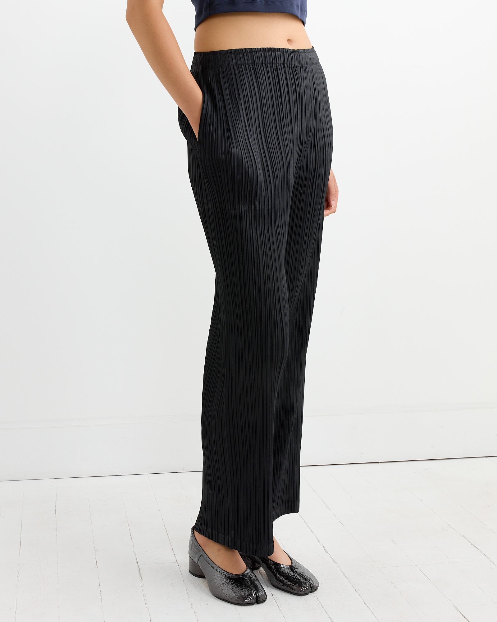 Issey Miyake Pleats Please Thicker Bottoms 2 Black - Black / 5 (264351)